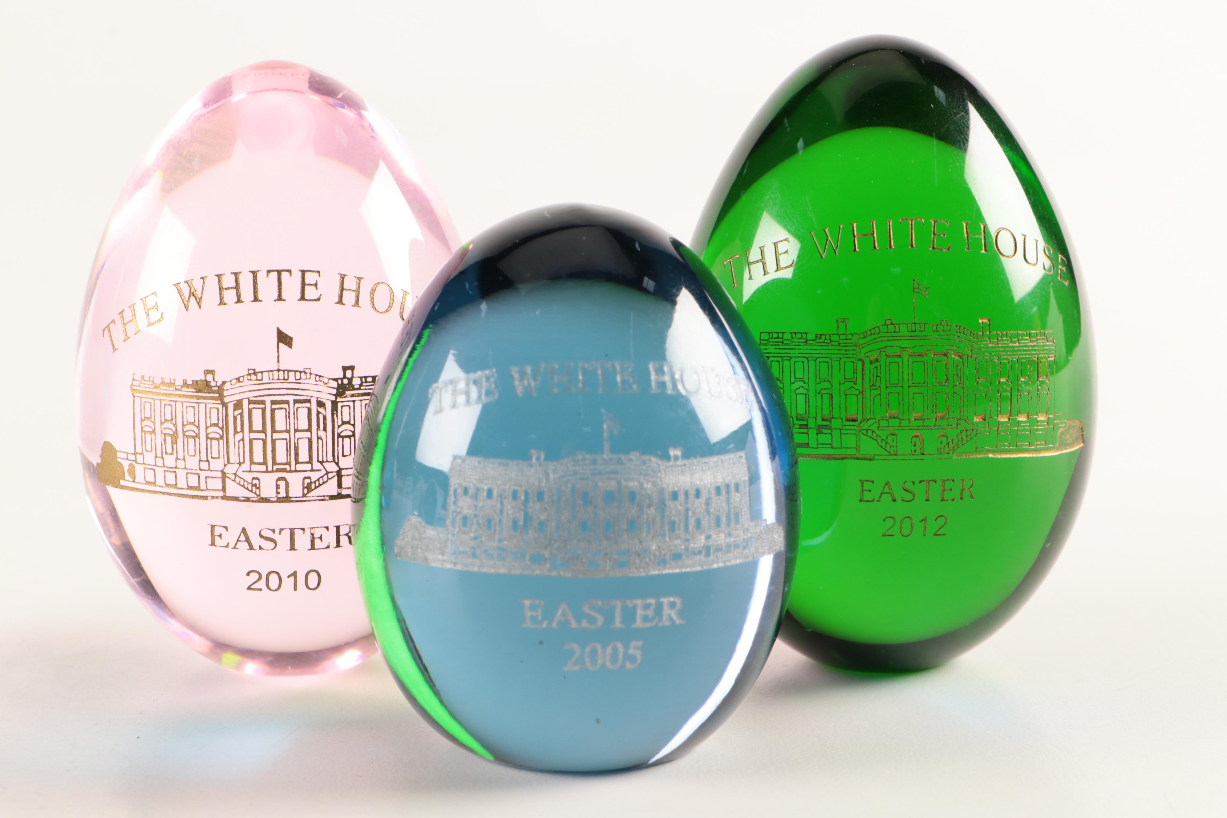 White House Glass Annual Easter Egg Paperweights
