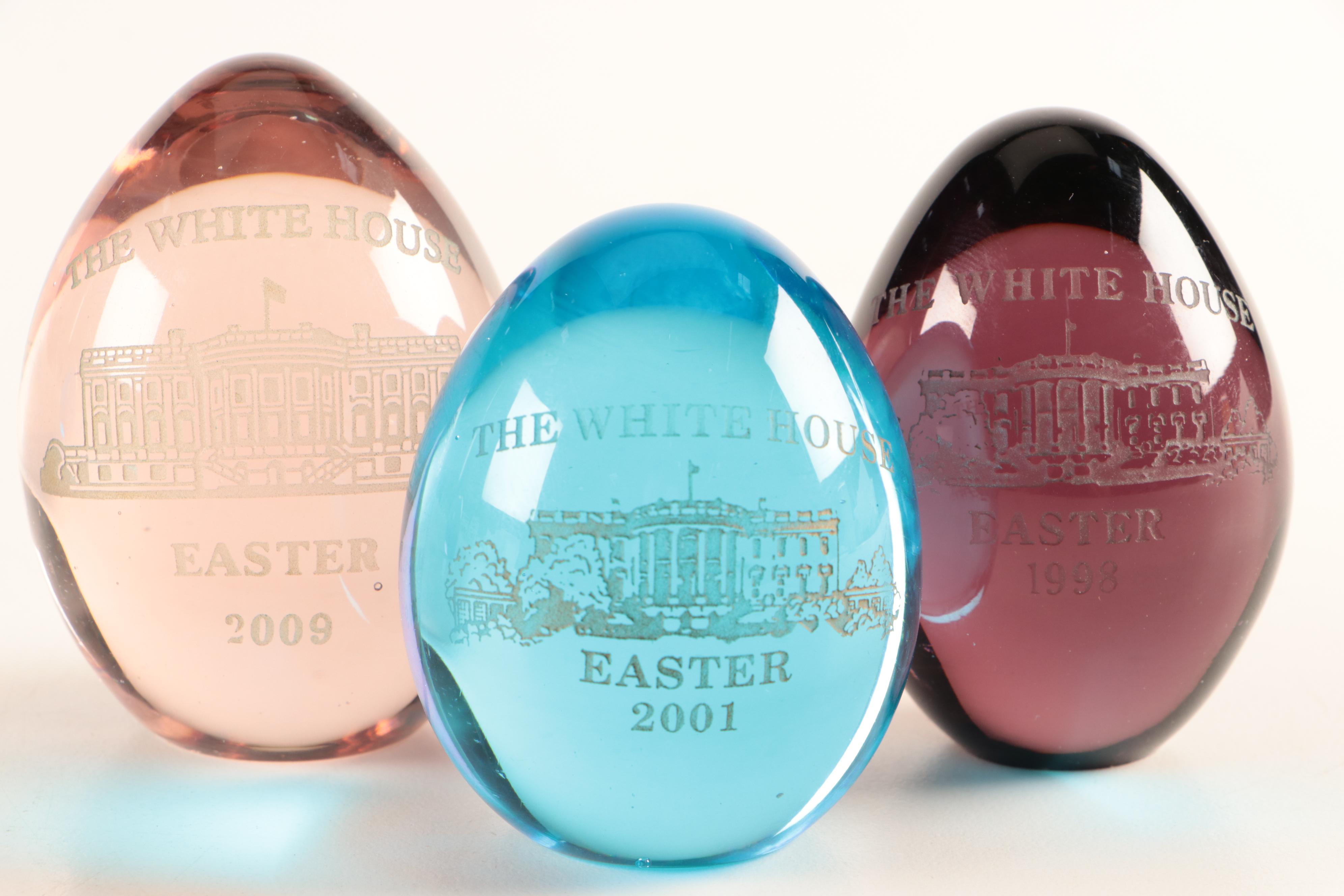 White House Glass Annual Easter Egg Paperweights