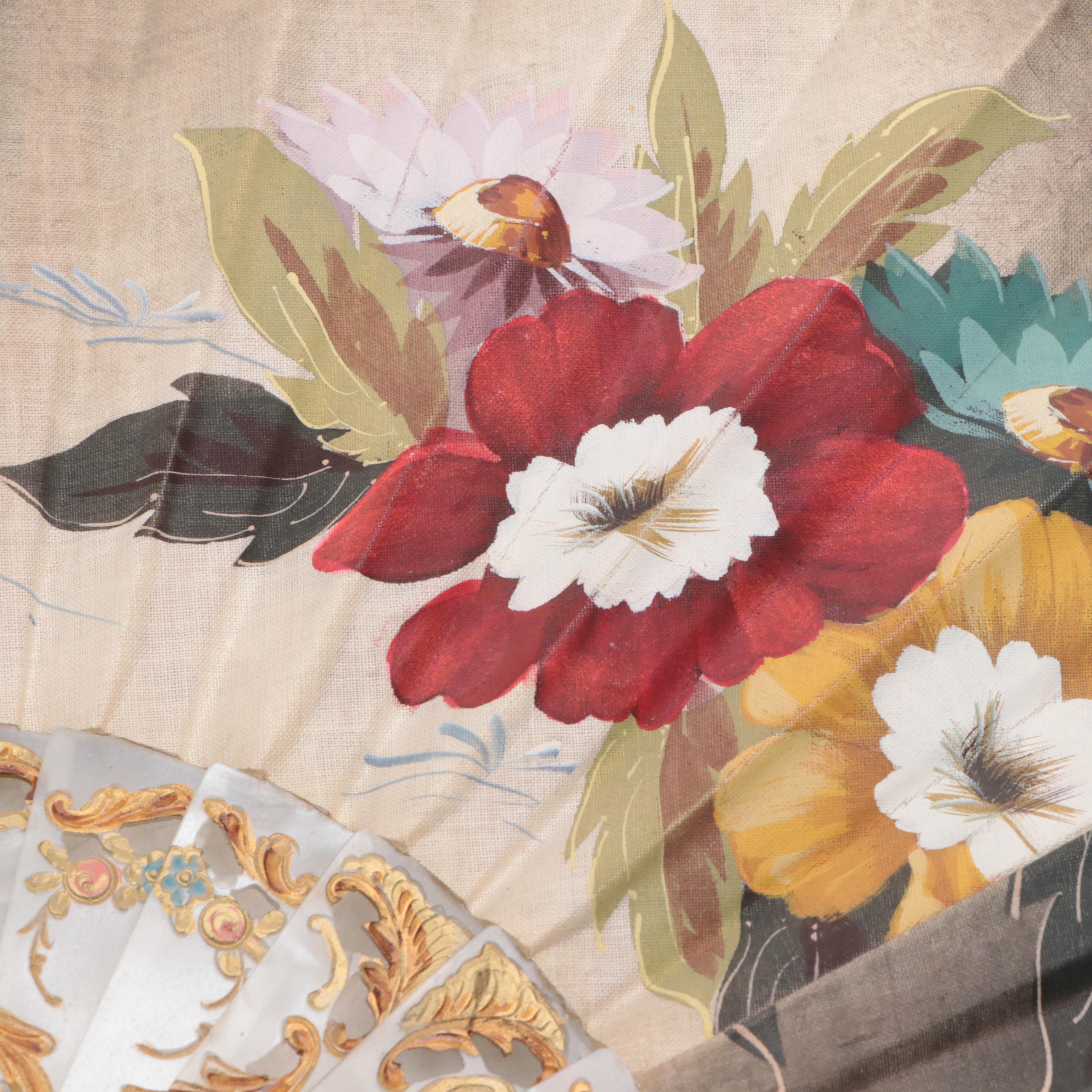 East Asian Hand-Painted Paper Fans