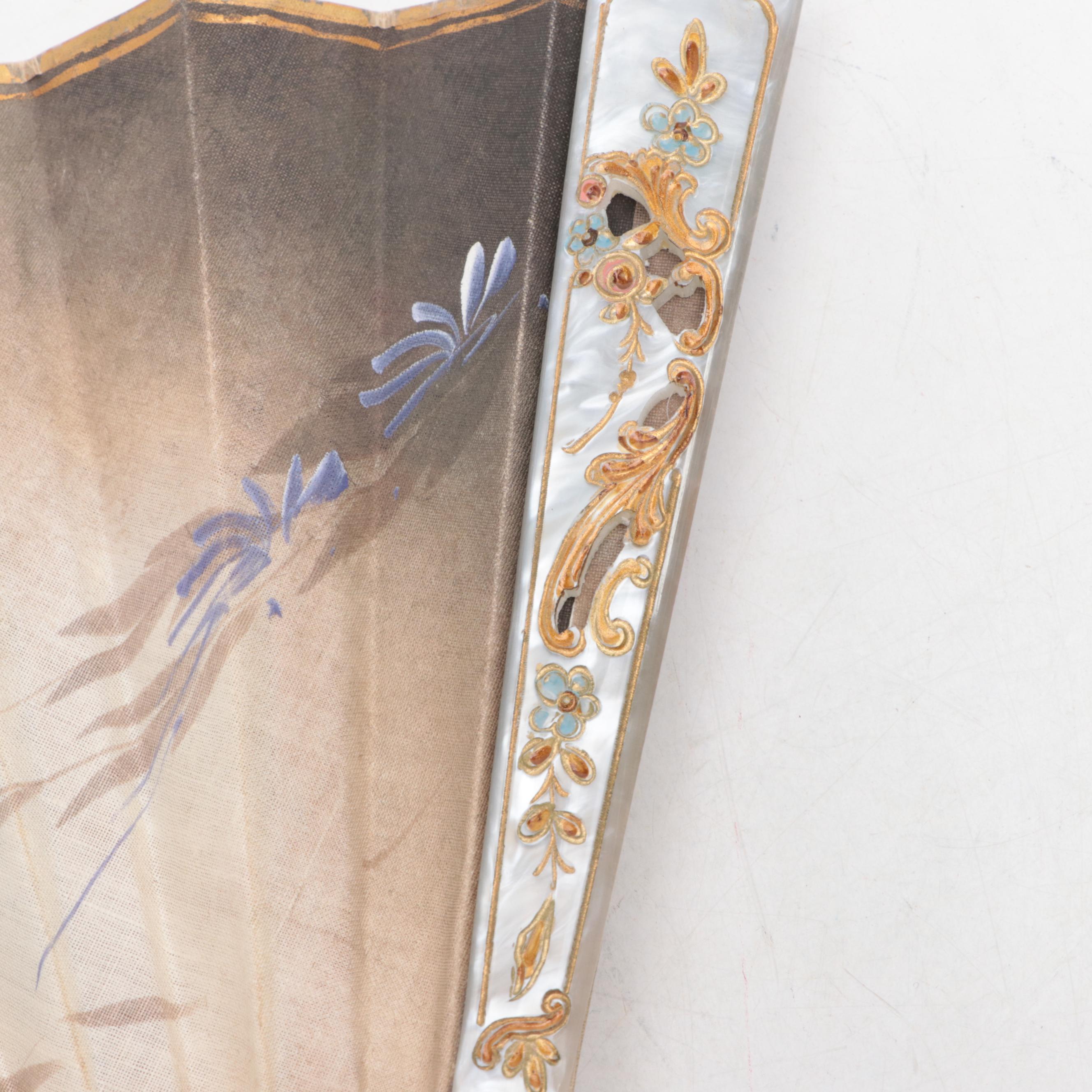 East Asian Hand-Painted Paper Fans