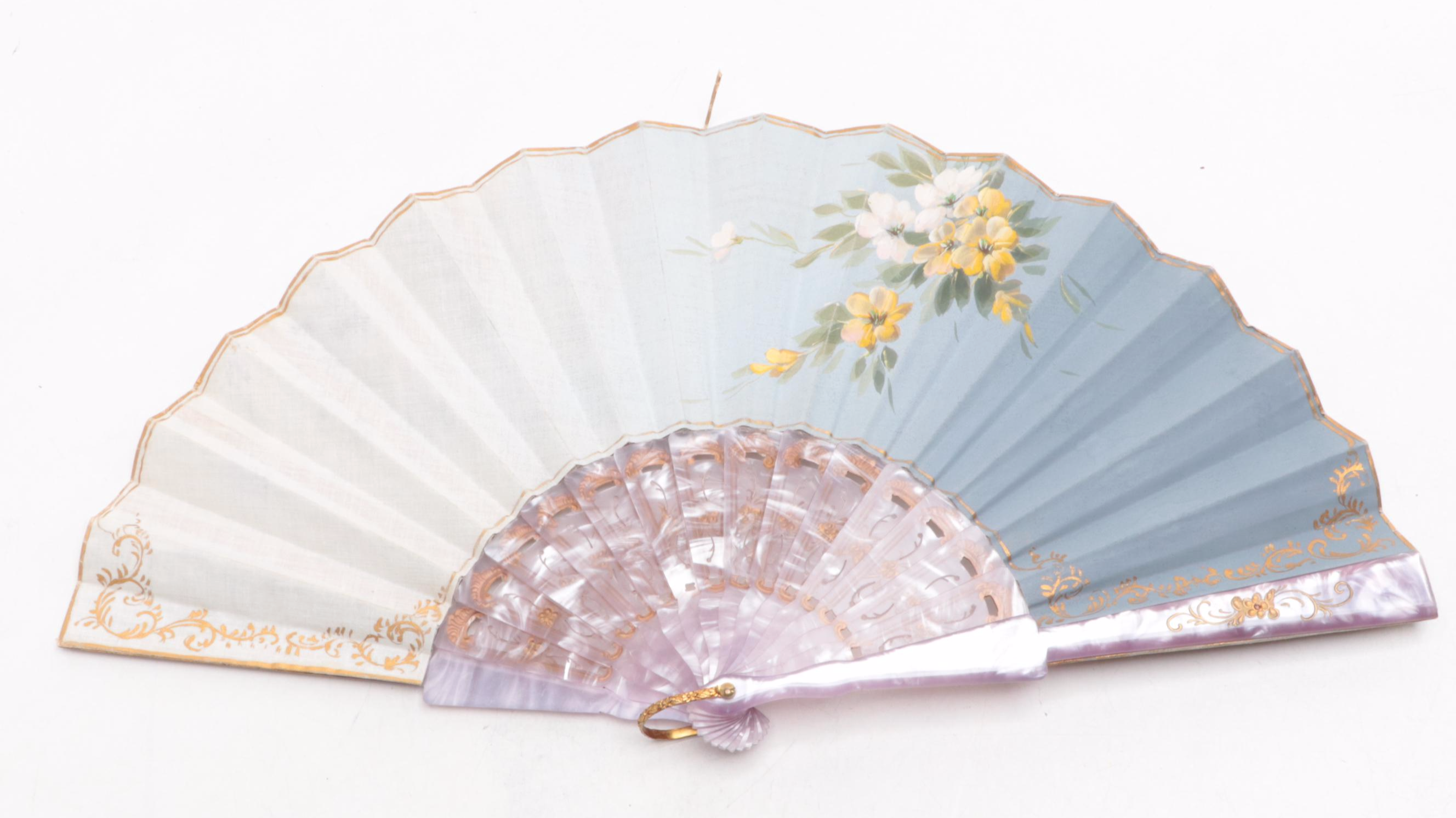 East Asian Hand-Painted Paper Fans