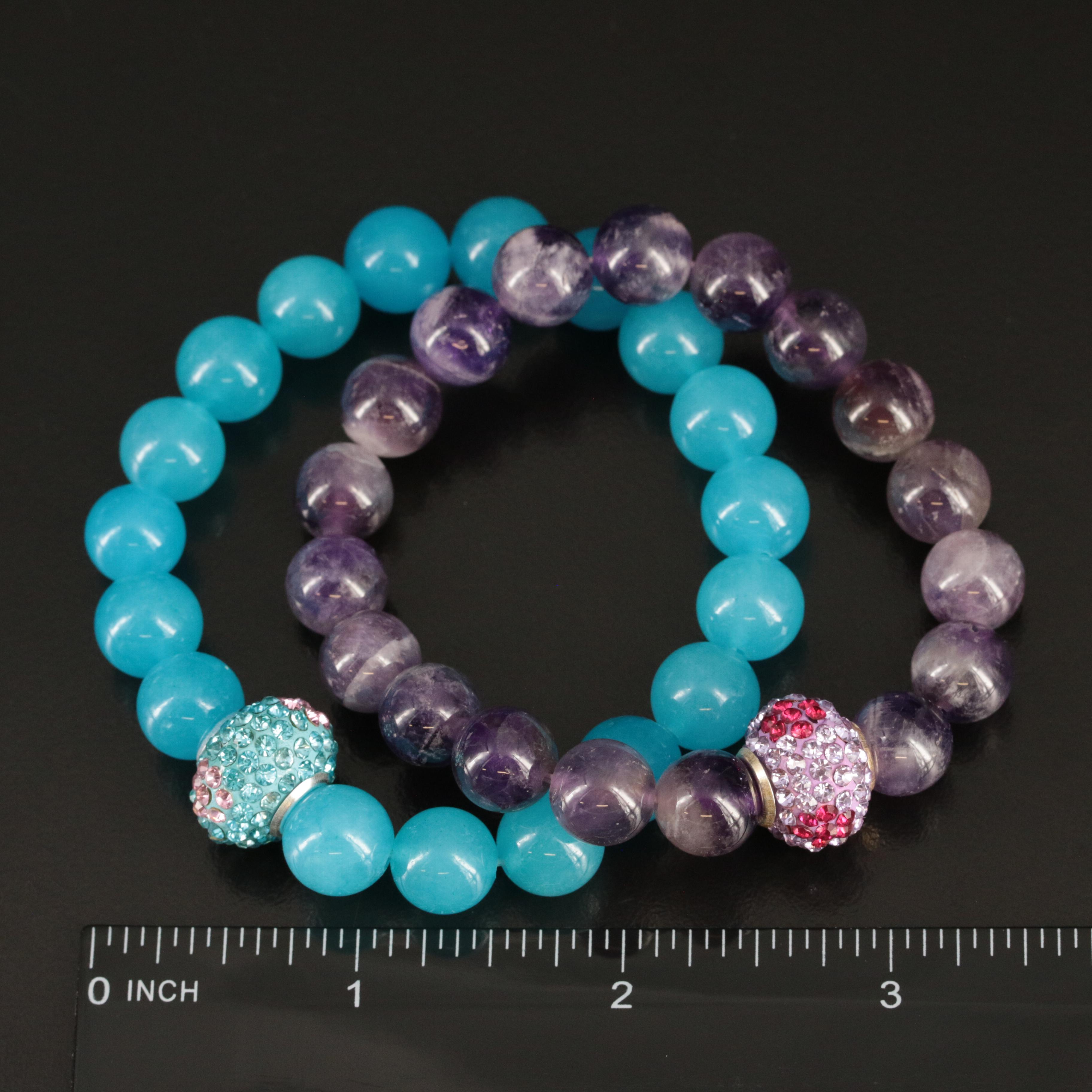 Rose Quartz, Amethyst and Magnesite Featured in Bracelet Collection