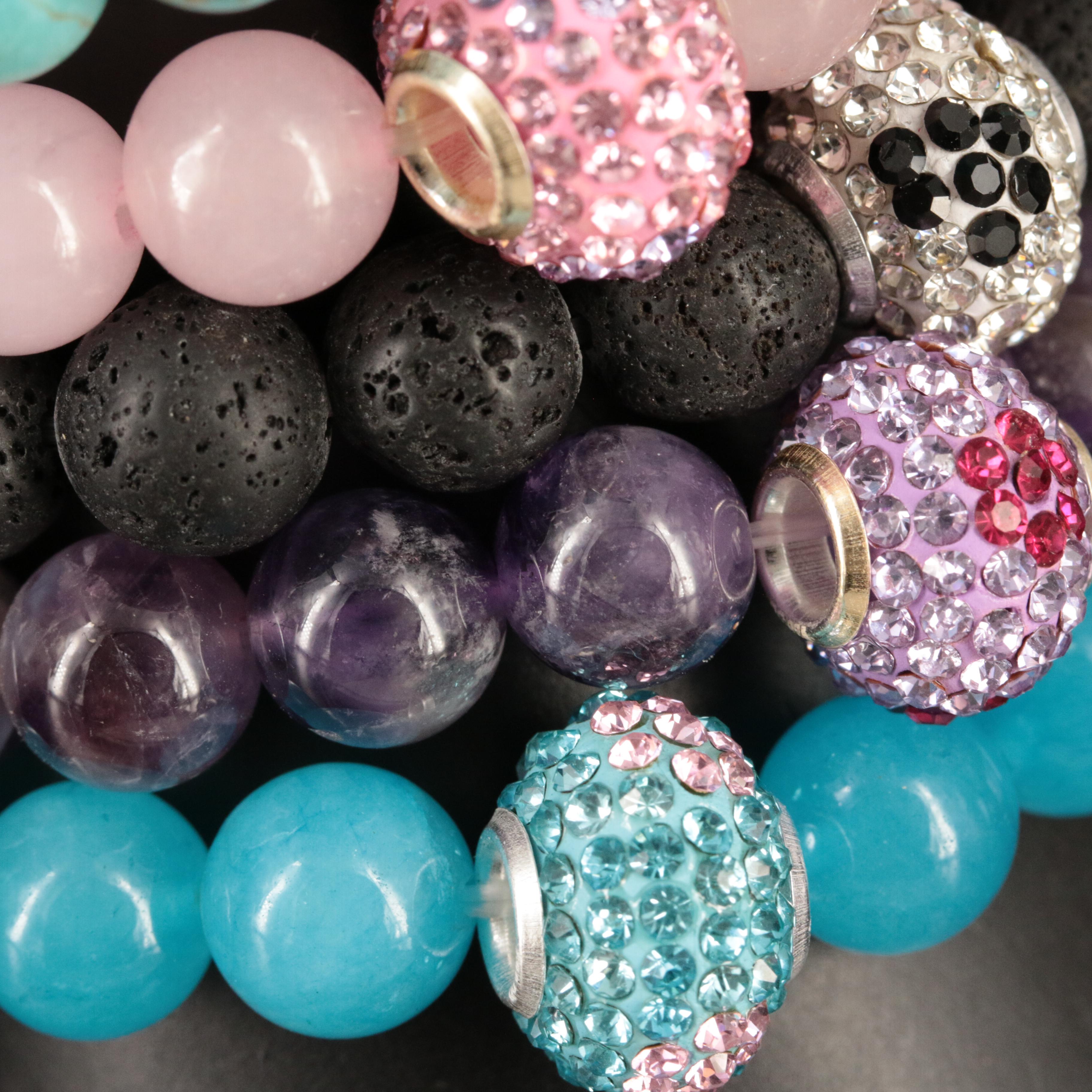 Rose Quartz, Amethyst and Magnesite Featured in Bracelet Collection