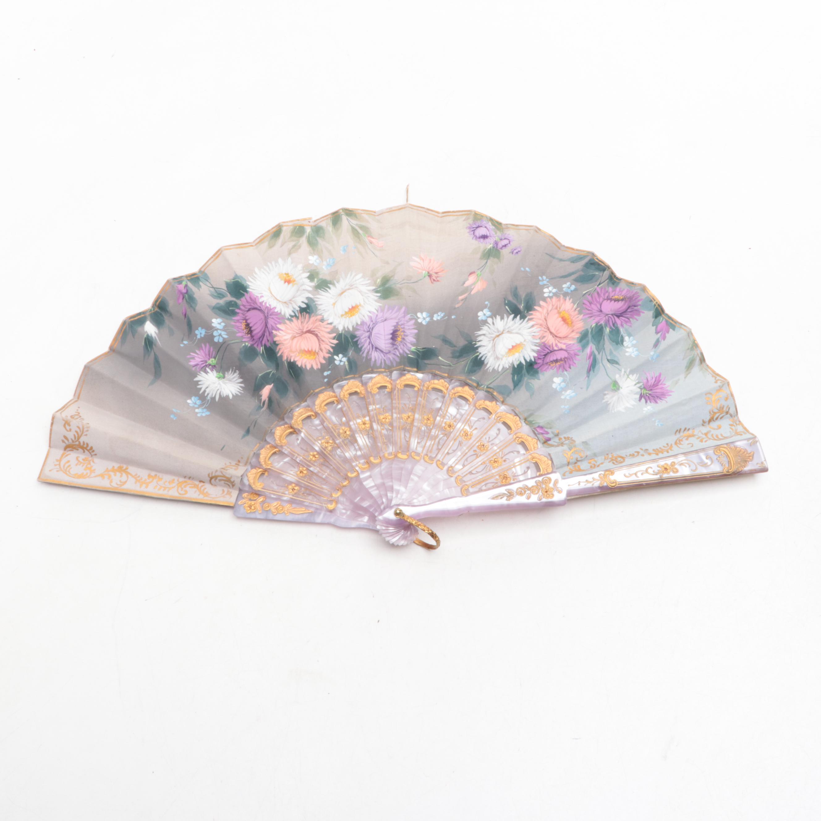 East Asian Hand-Painted Paper Fans