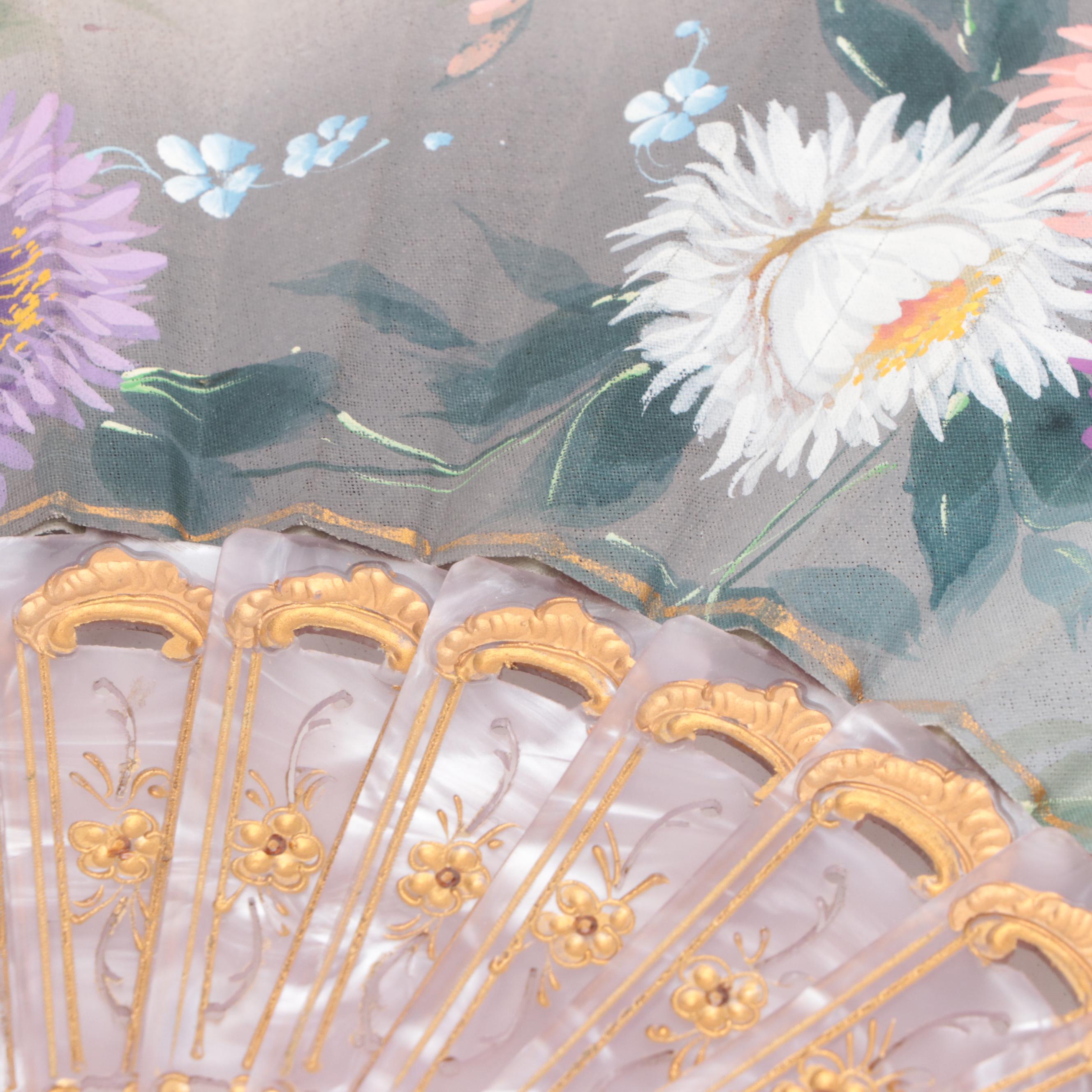 East Asian Hand-Painted Paper Fans