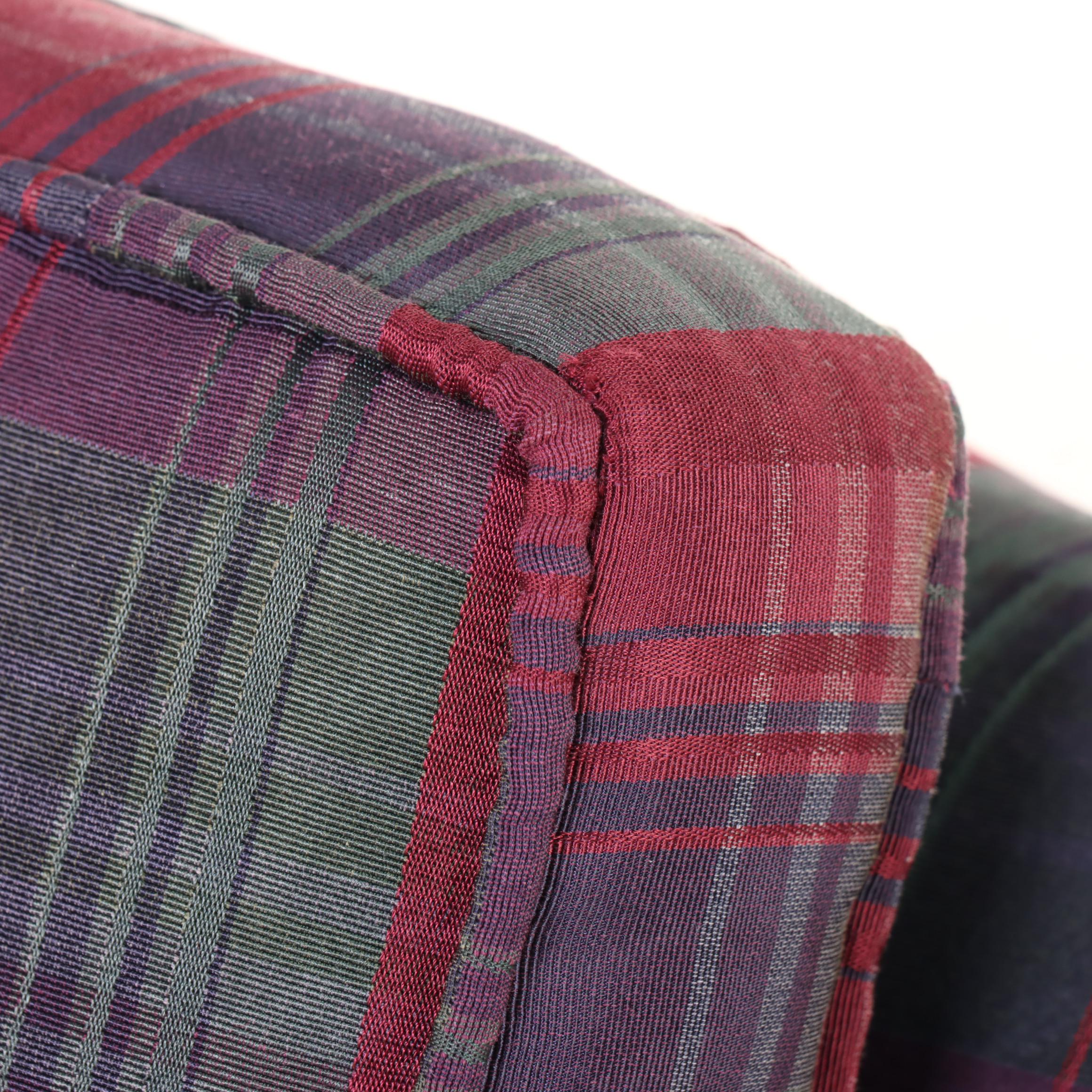 Pair of Custom-Upholstered Plaid Swivel-Rockers, Late 20th Century