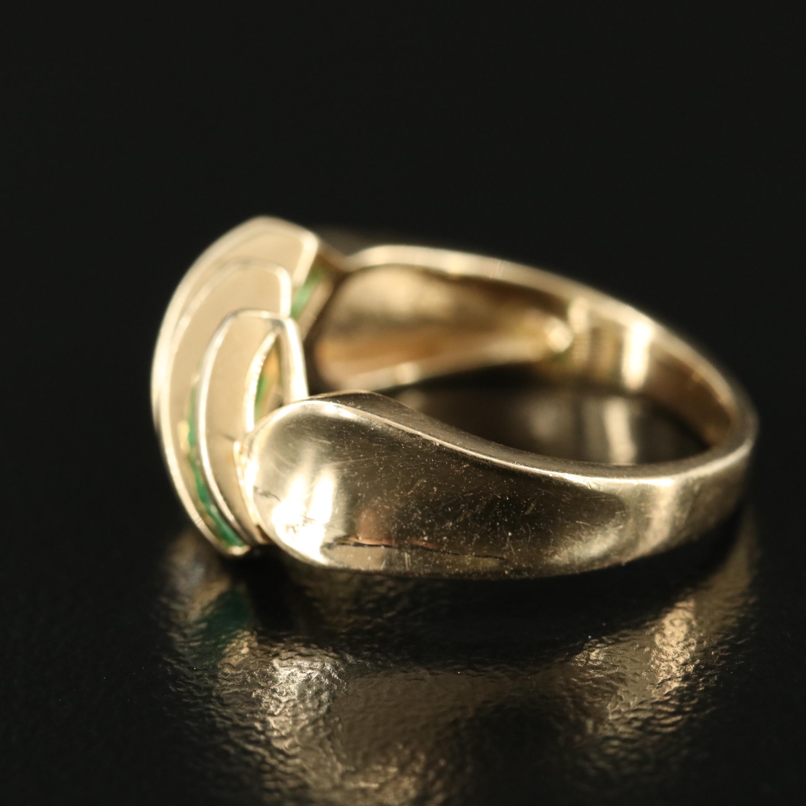 14K Diamond and Emerald Ring