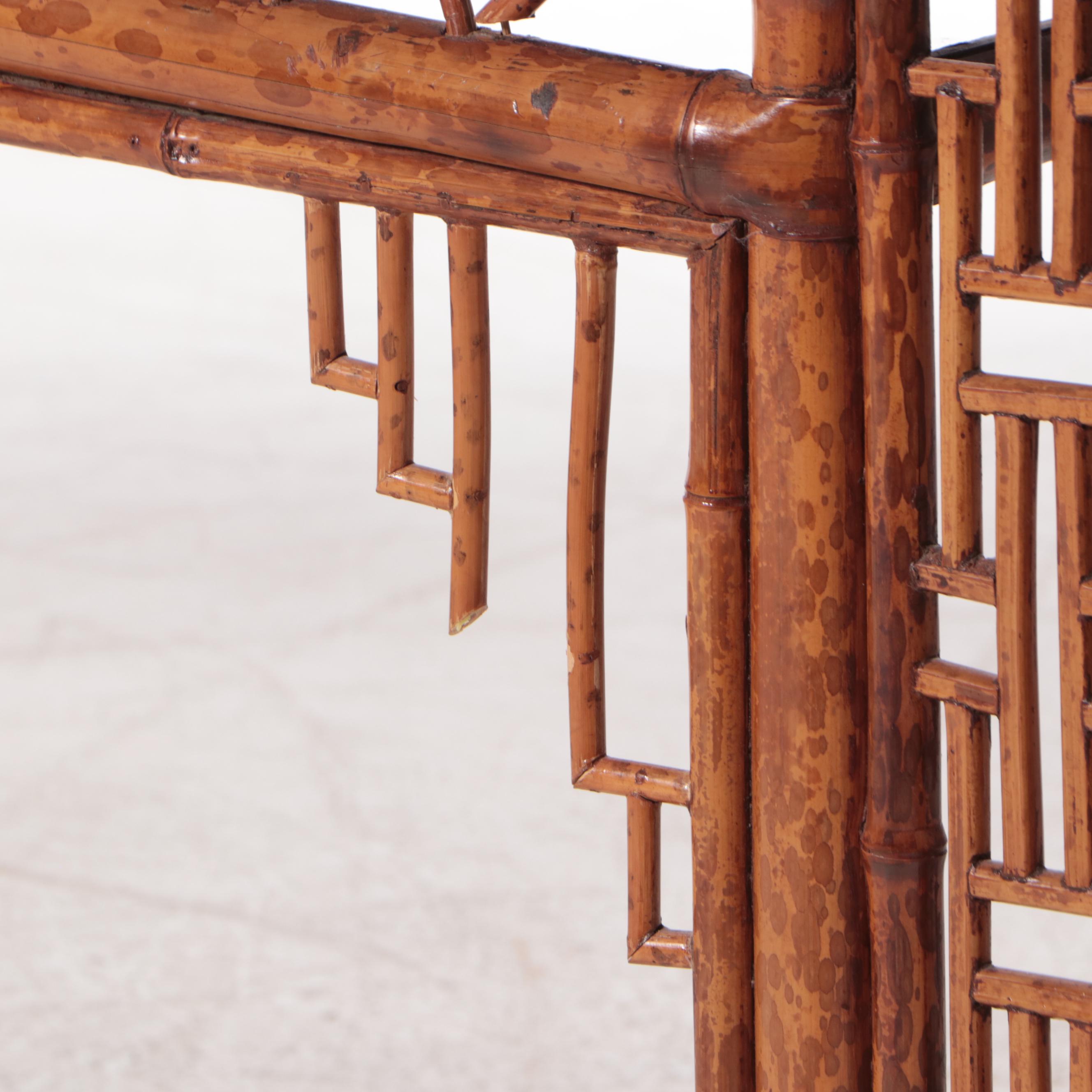 Large Chinese Bamboo and Hardwood Console Table