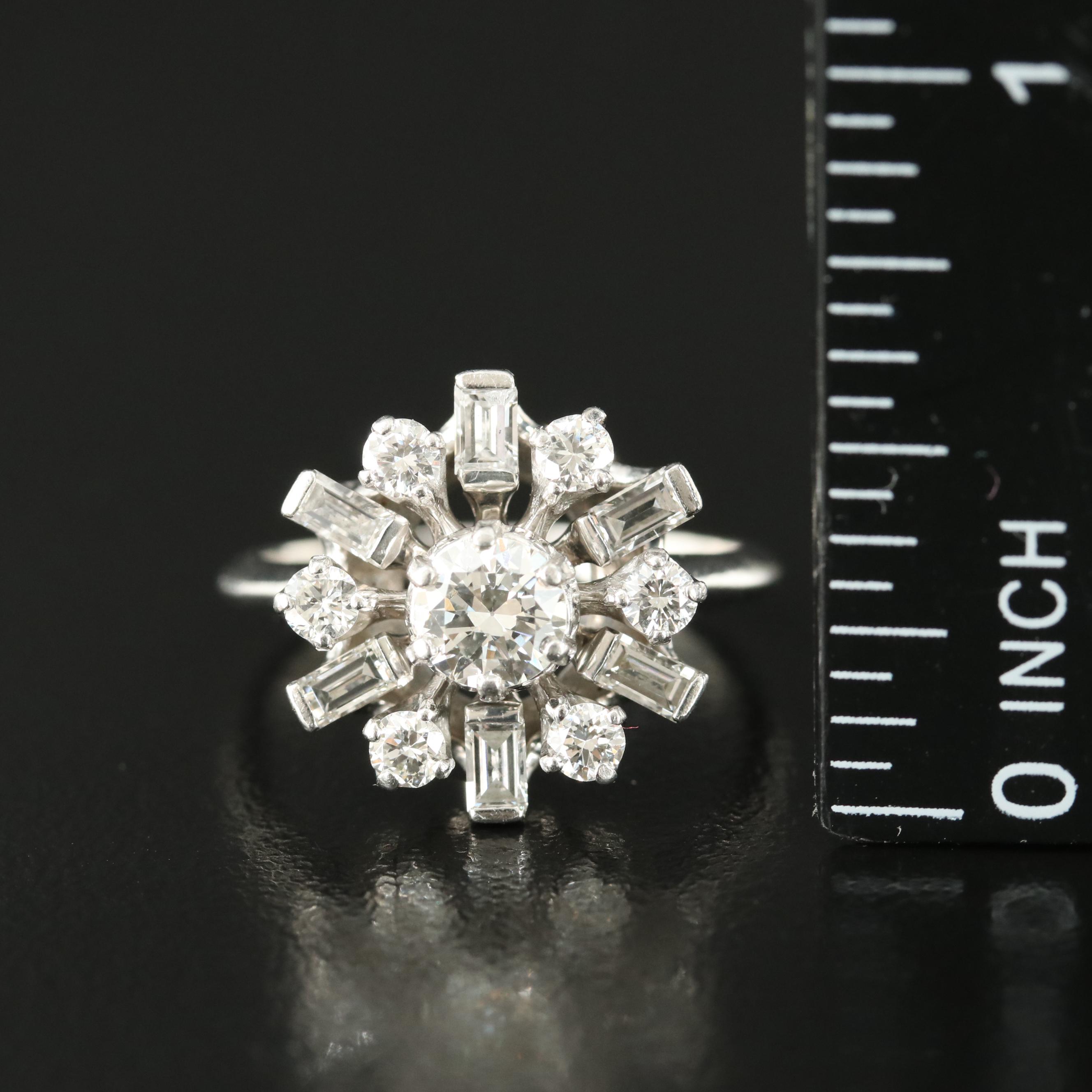 1950s Platinum 1.28 CTW Diamond Ring