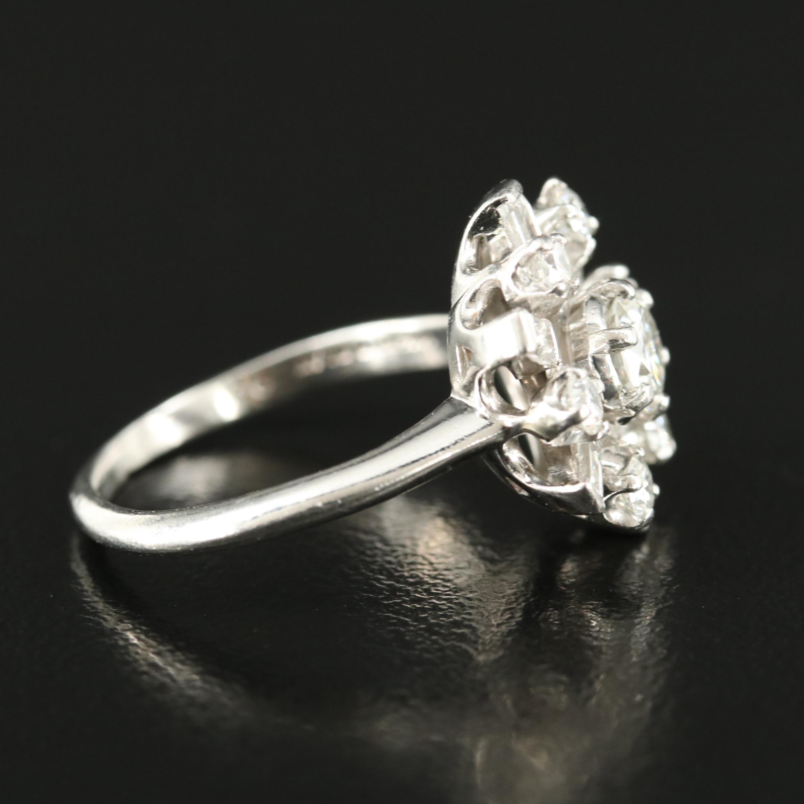 1950s Platinum 1.28 CTW Diamond Ring