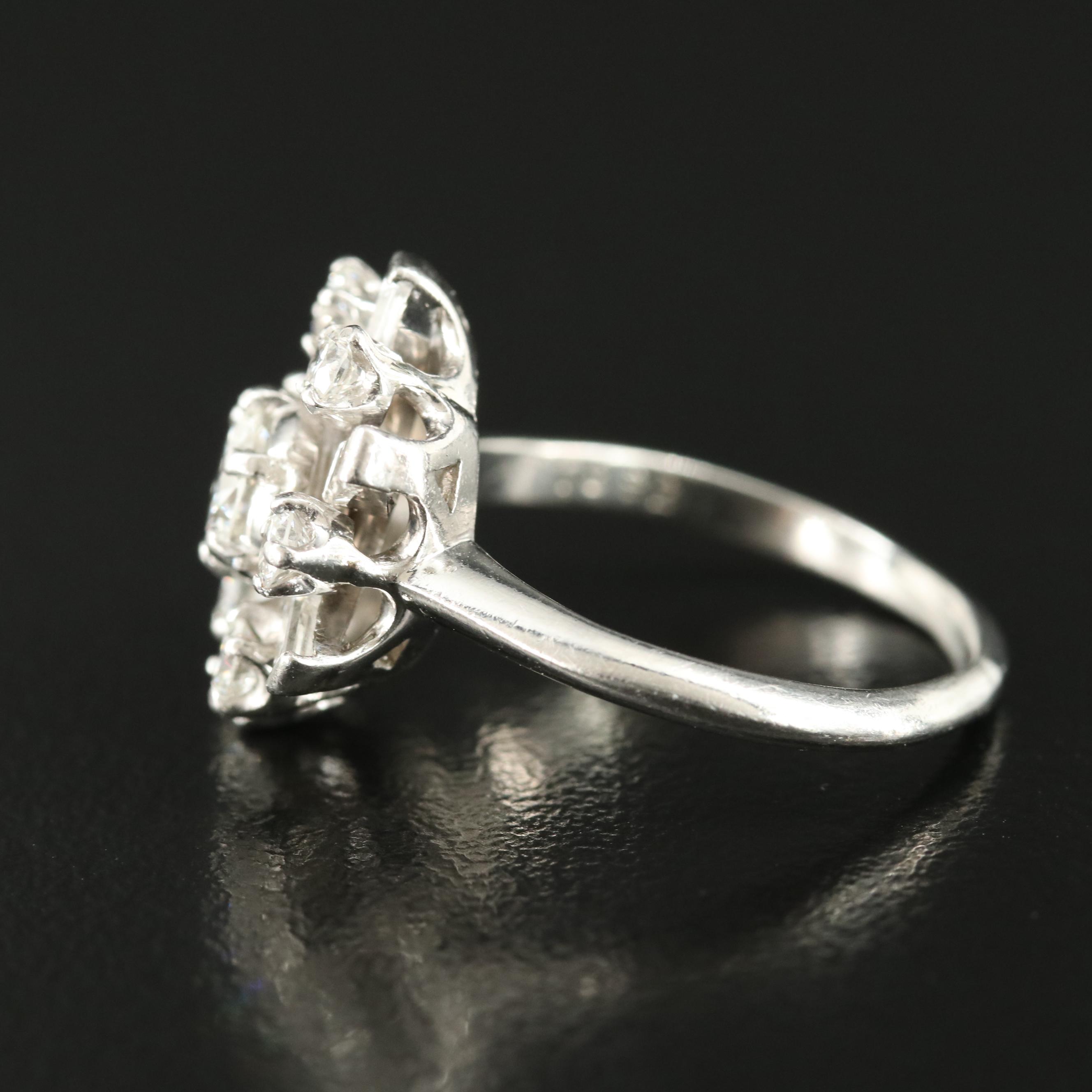 1950s Platinum 1.28 CTW Diamond Ring