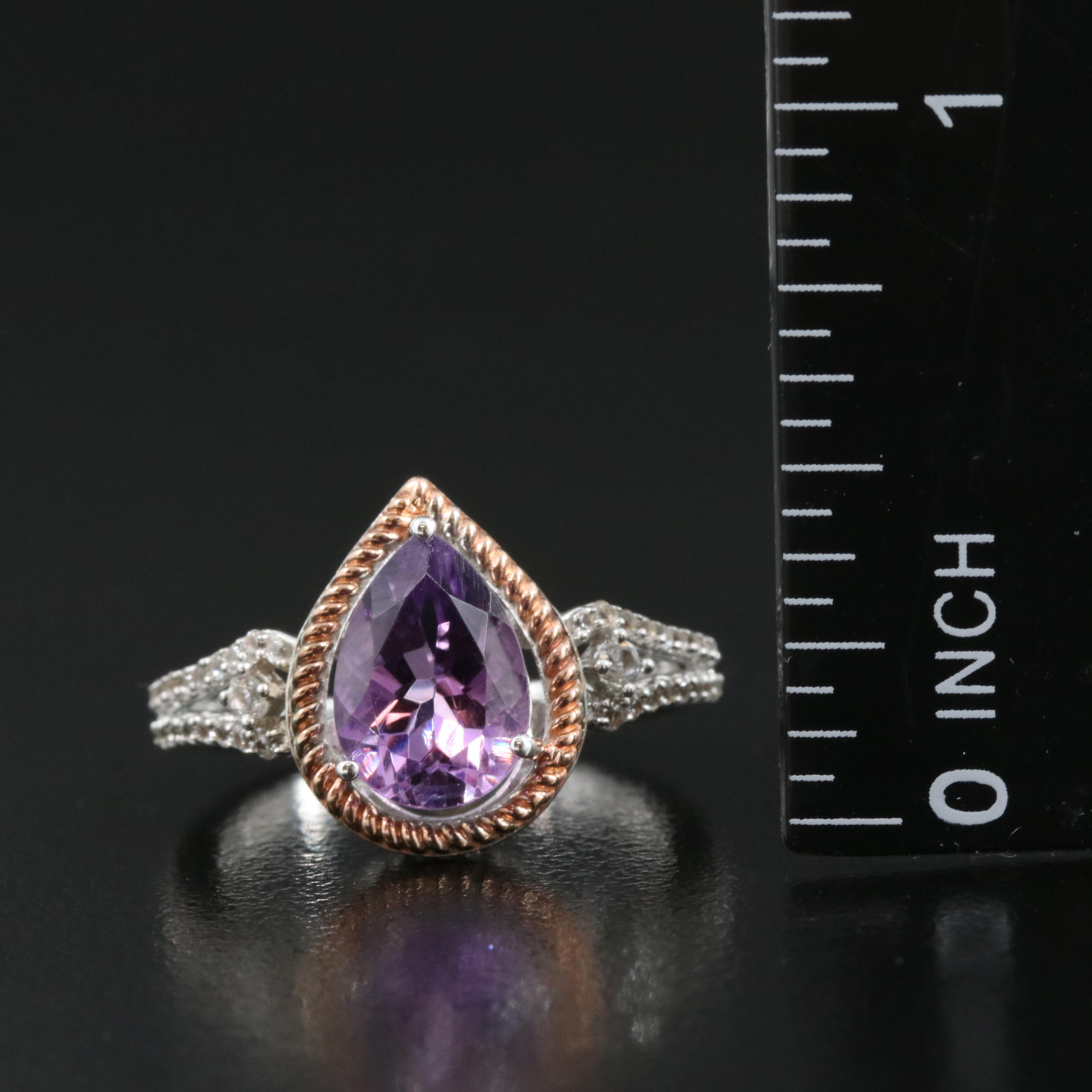 Sterling Amethyst and Sapphire Ring