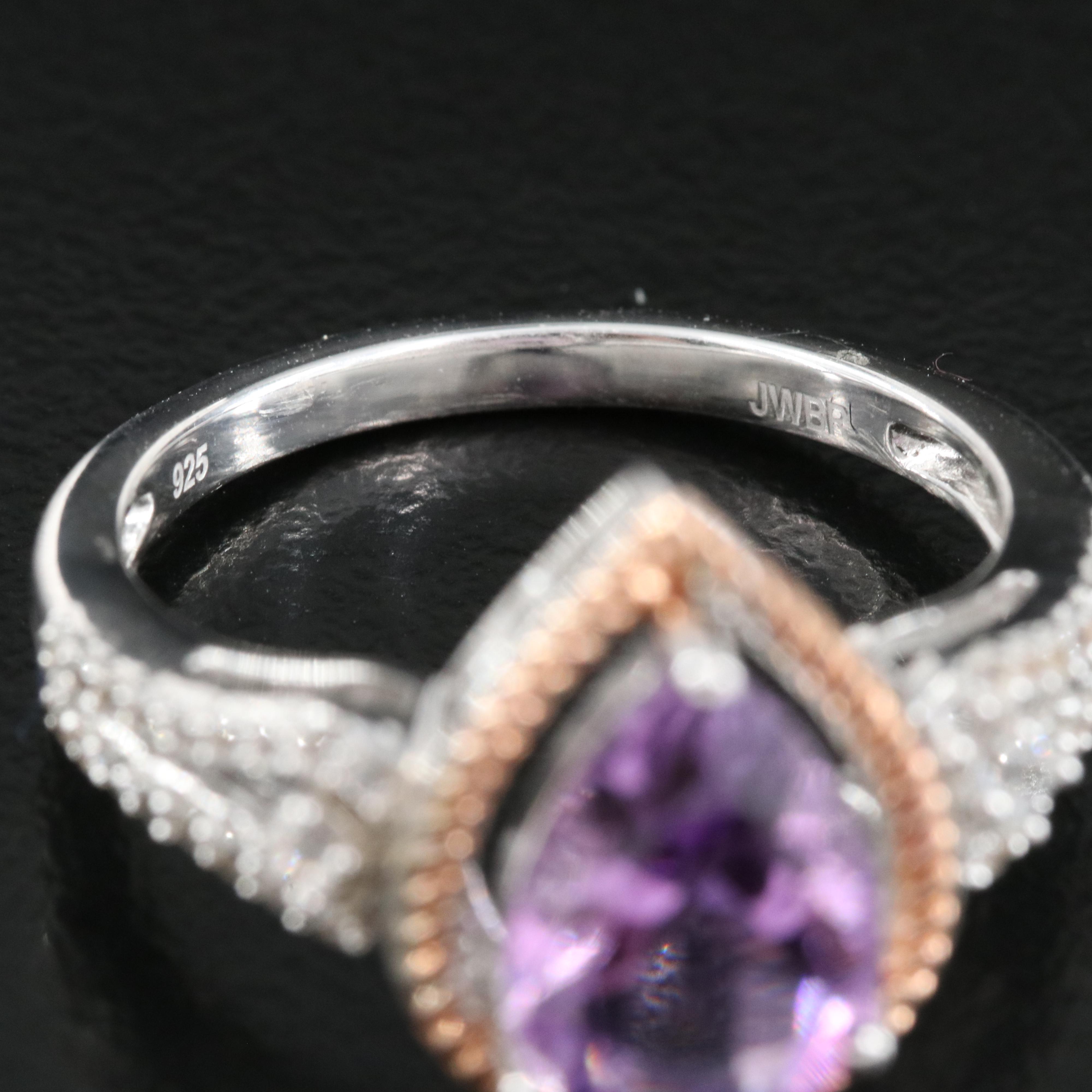 Sterling Amethyst and Sapphire Ring