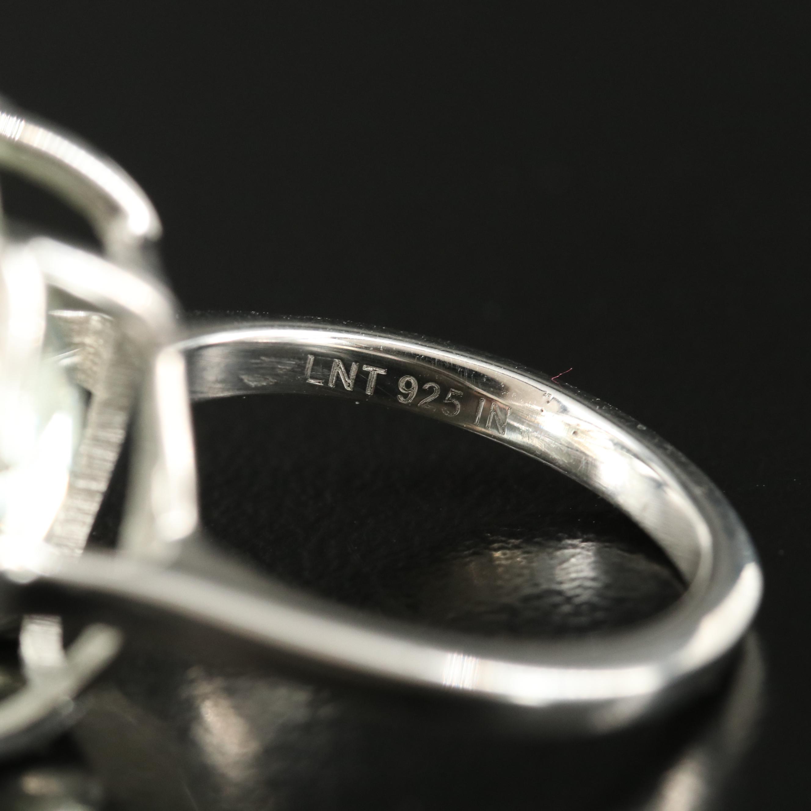 Sterling Prasiolite and Topaz Ring