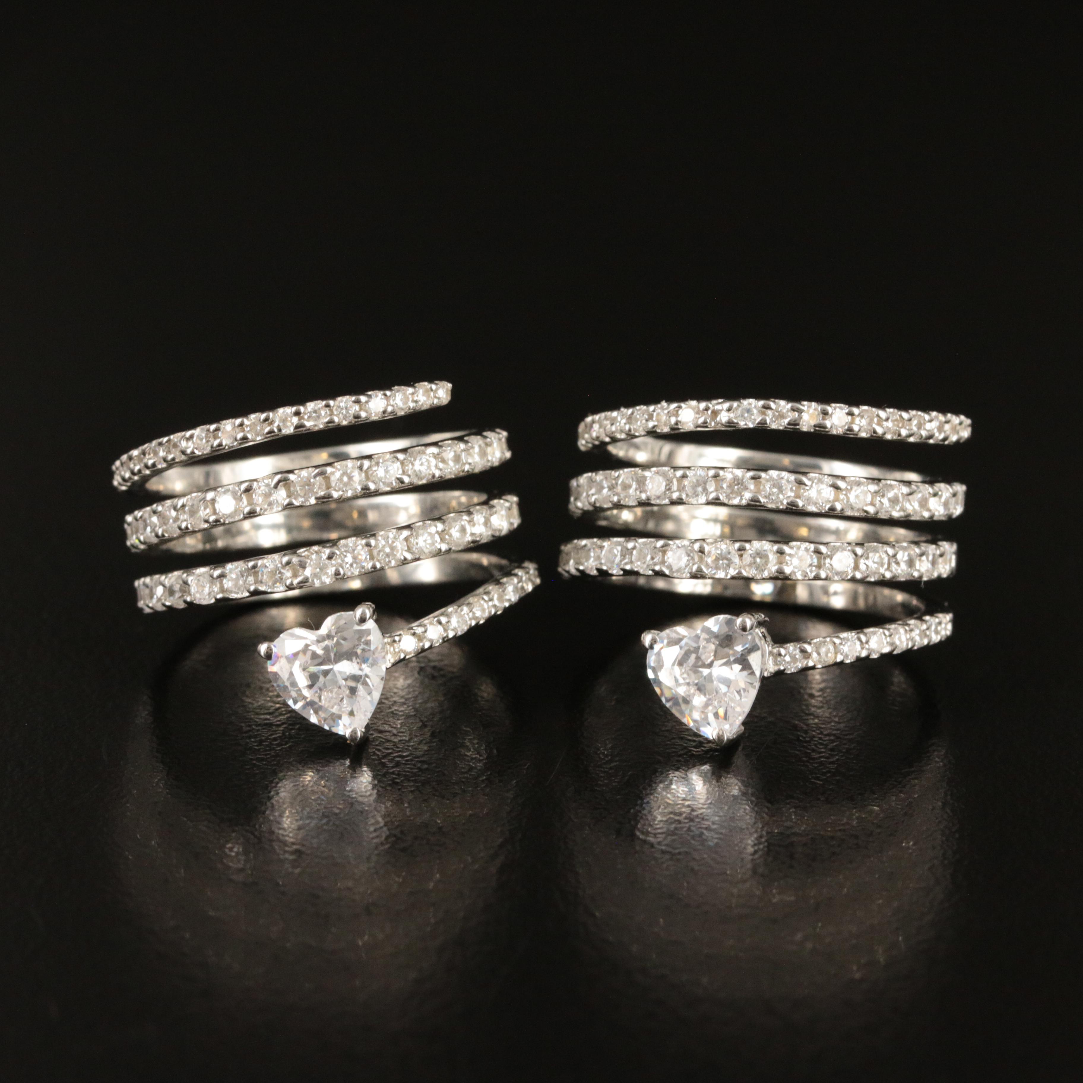 Sterling Cubic Zirconia Wrap Rings