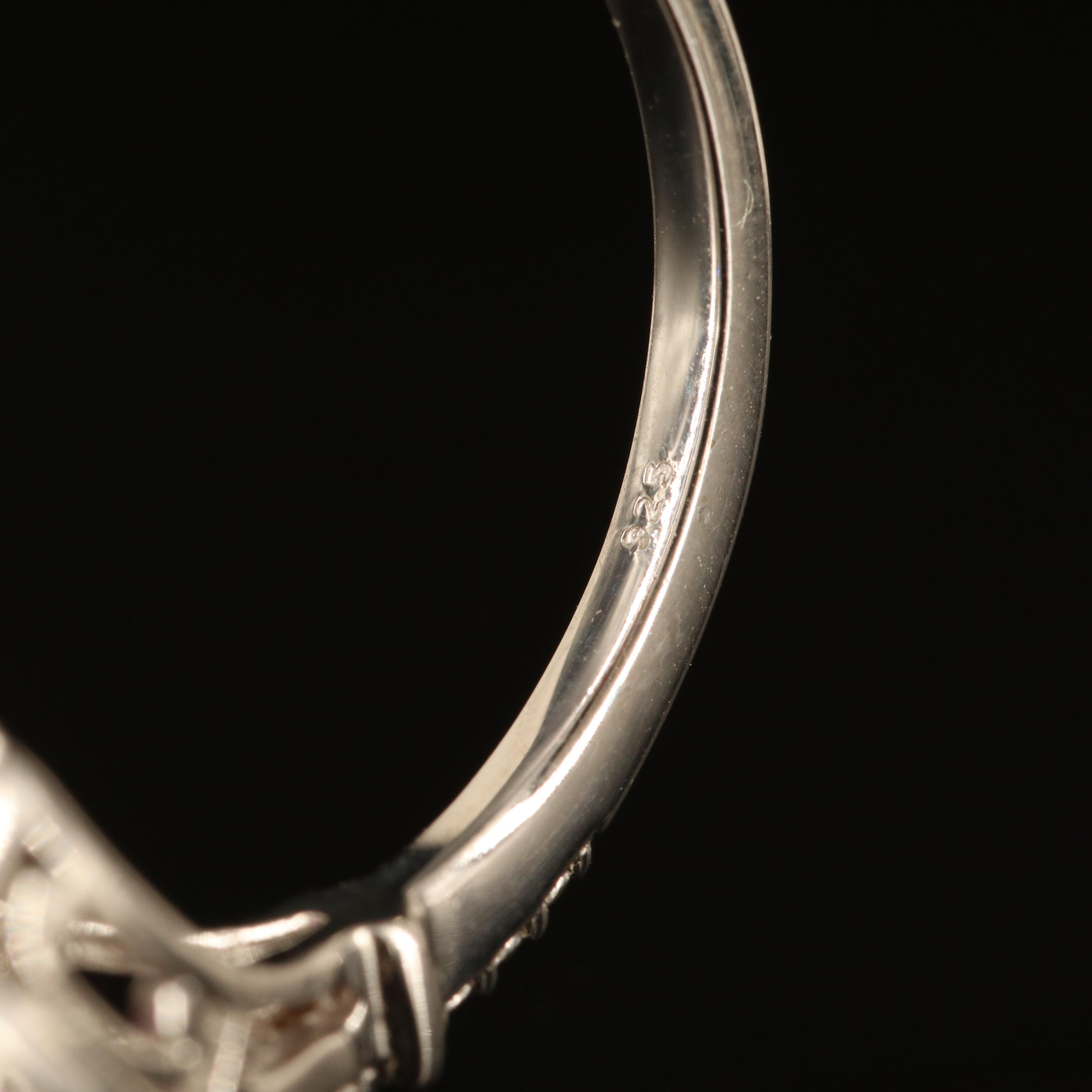 Sterling Pink and White Sapphire Ring