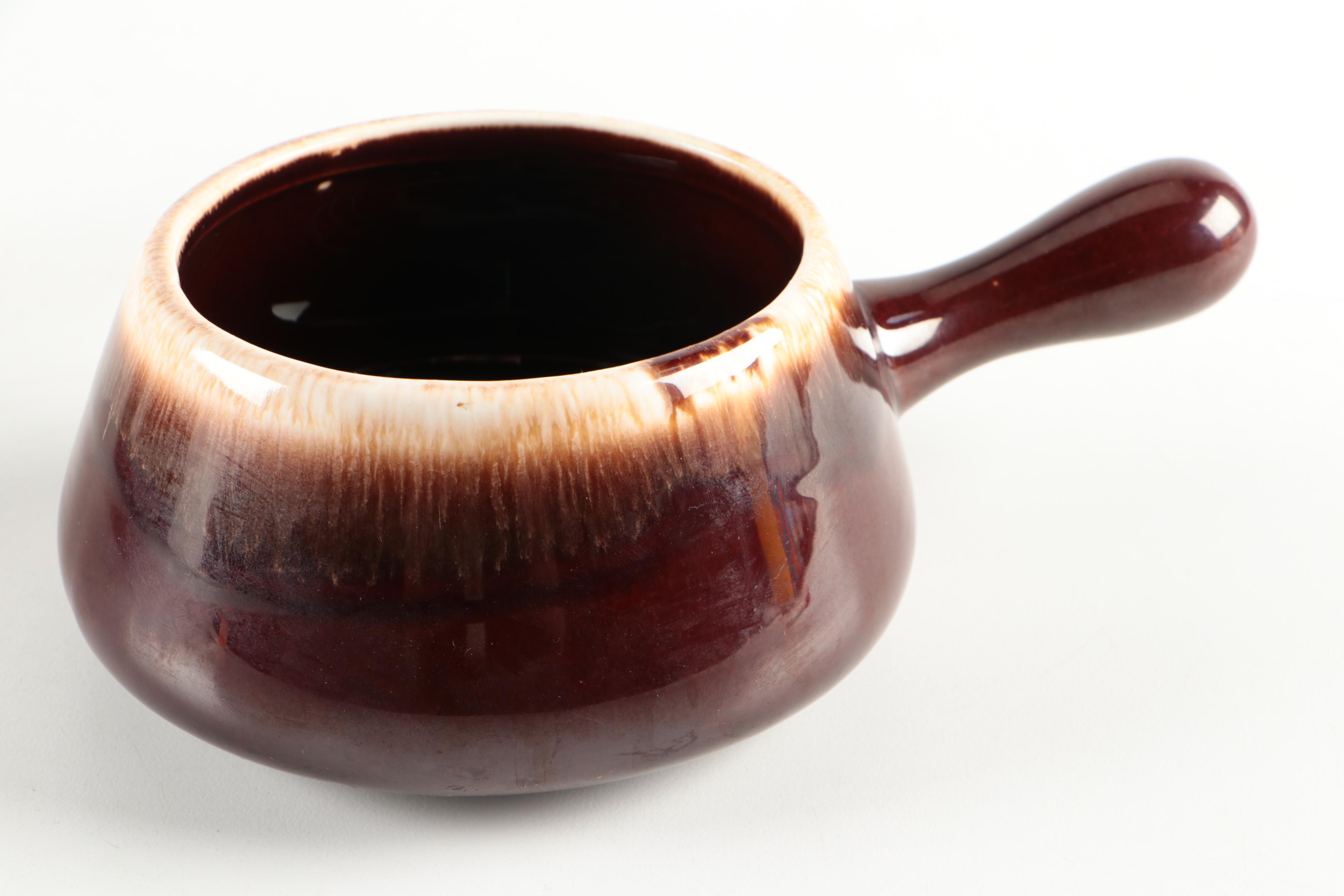 McCoy Pottery "Brown Drip" Open Onion Soup Bowls