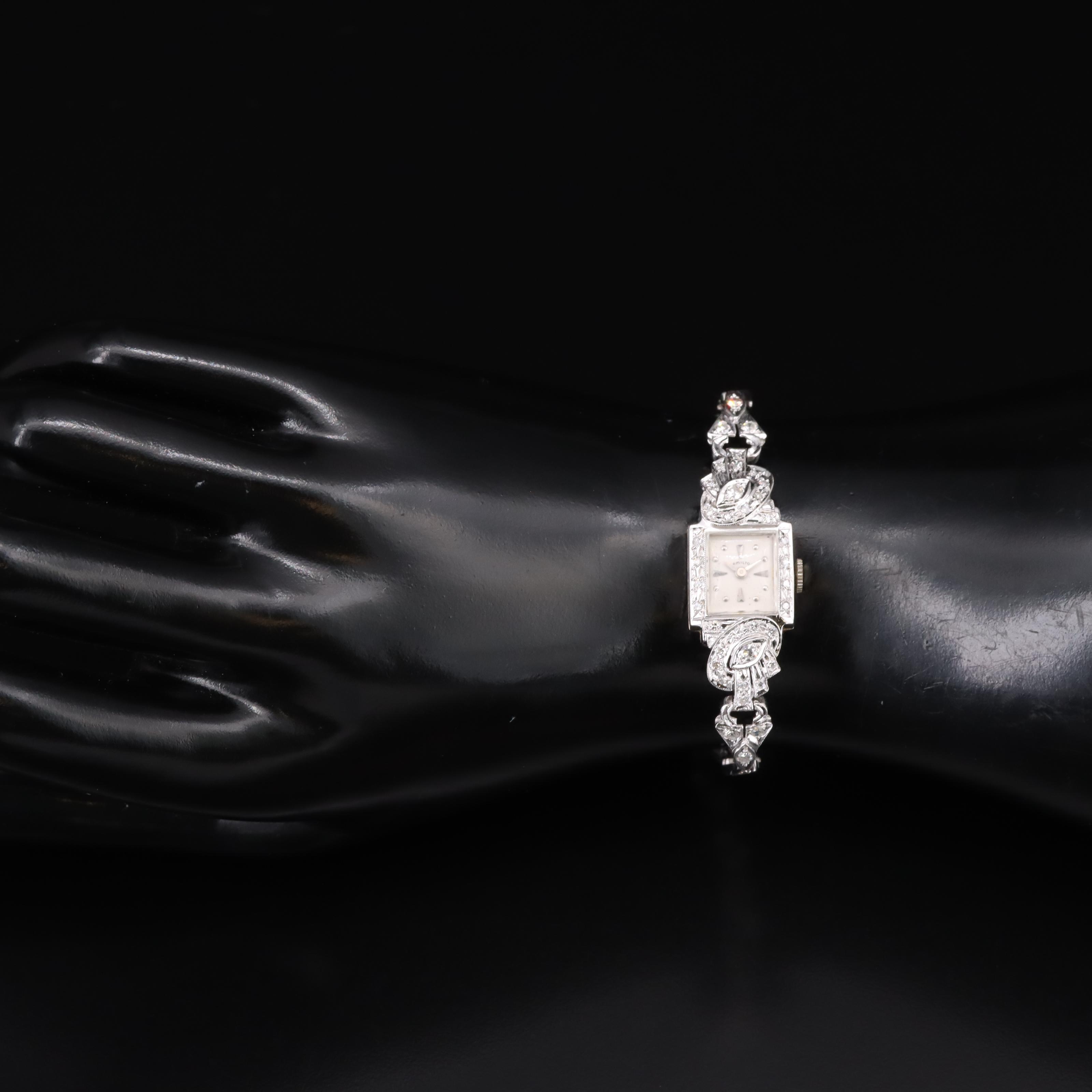 Vintage 14K Hamilton Diamond Watch