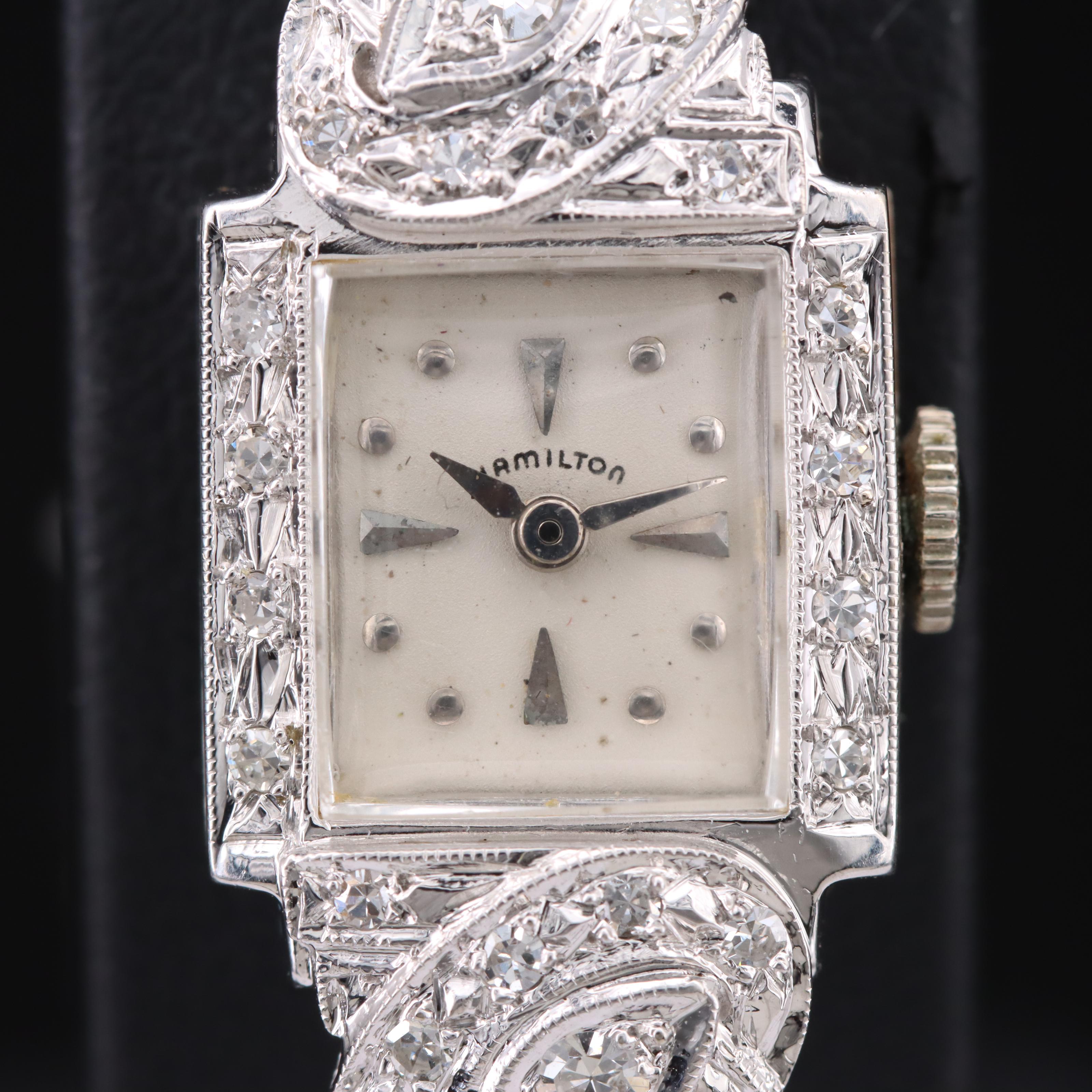 Vintage 14K Hamilton Diamond Watch