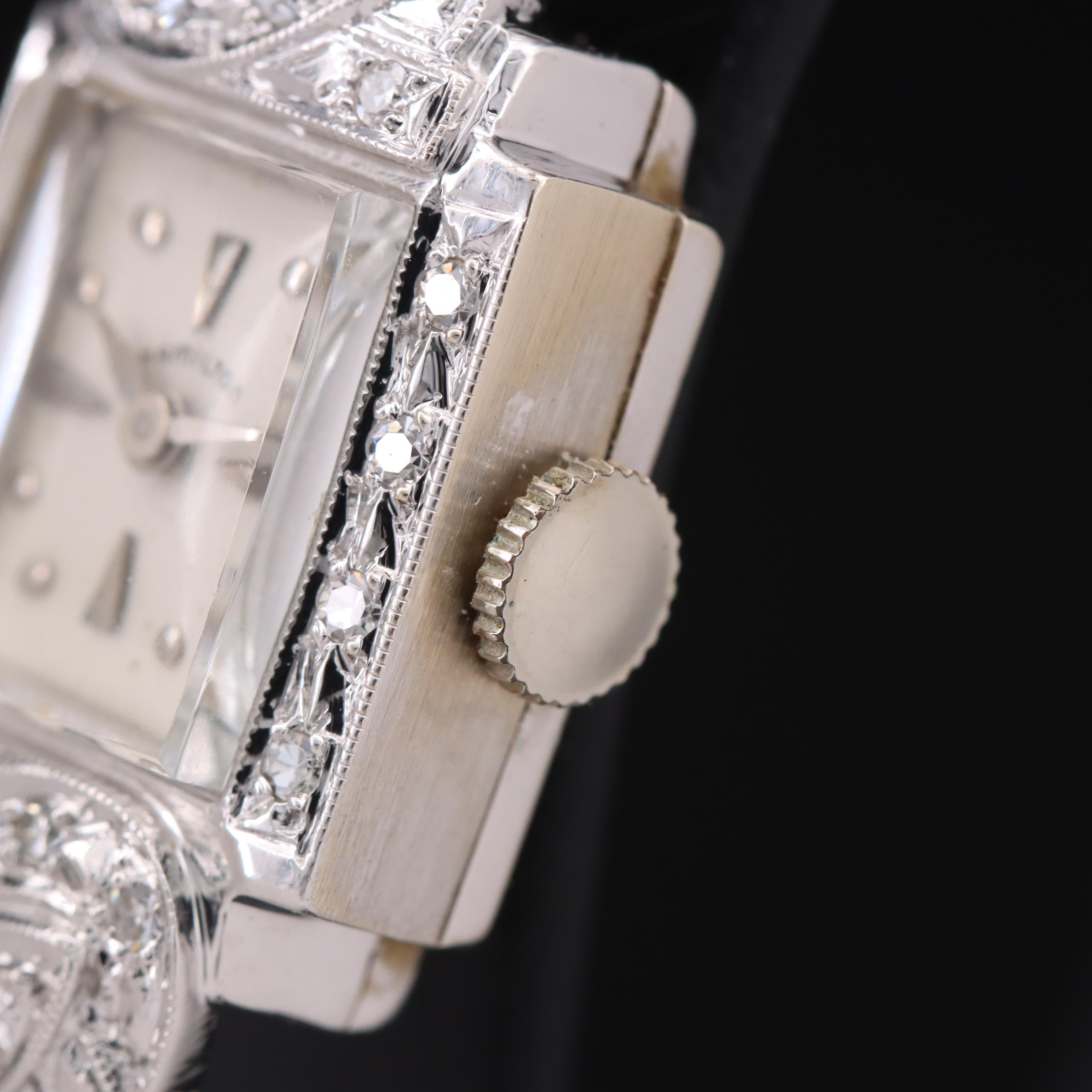 Vintage 14K Hamilton Diamond Watch