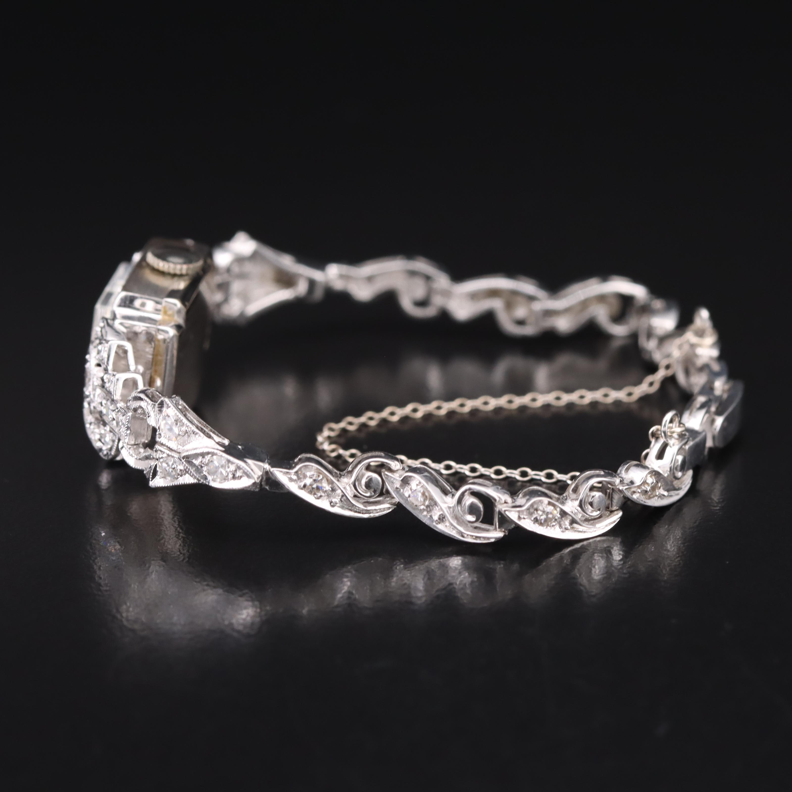 Vintage 14K Hamilton Diamond Watch