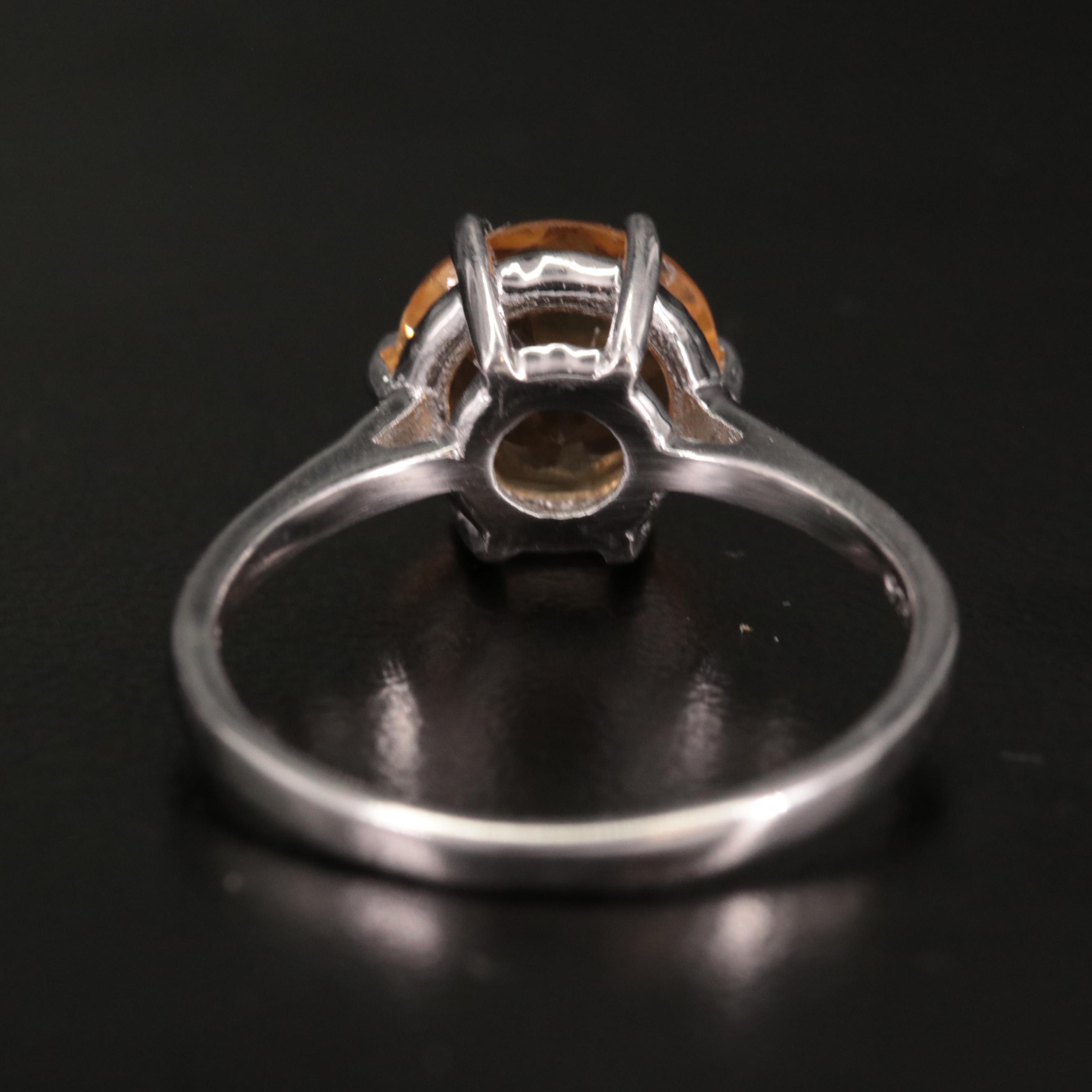 Sterling Round Citrine Ring