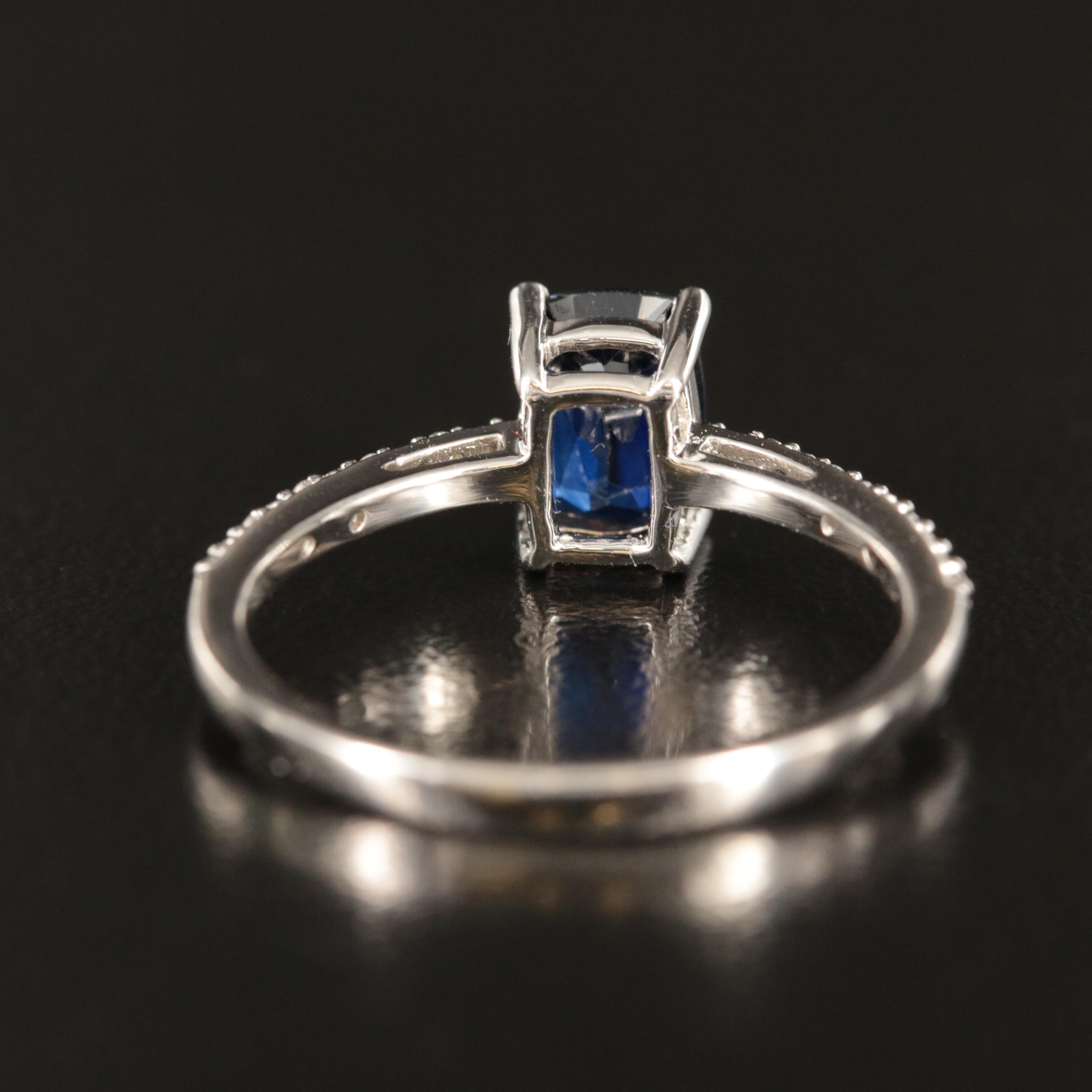 Sterling Sapphire and White Sapphire Ring