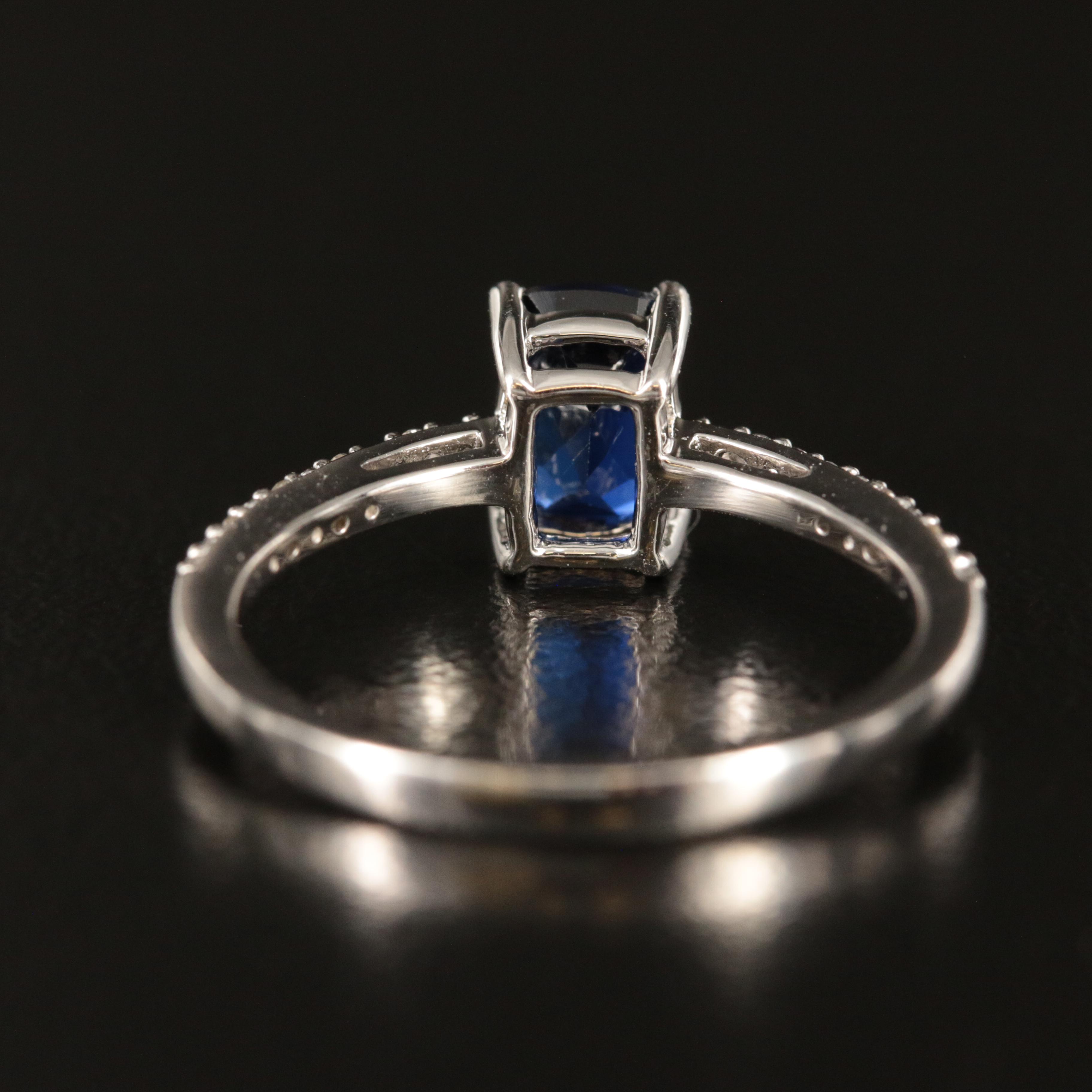 Sterling Sapphire and White Sapphire Ring