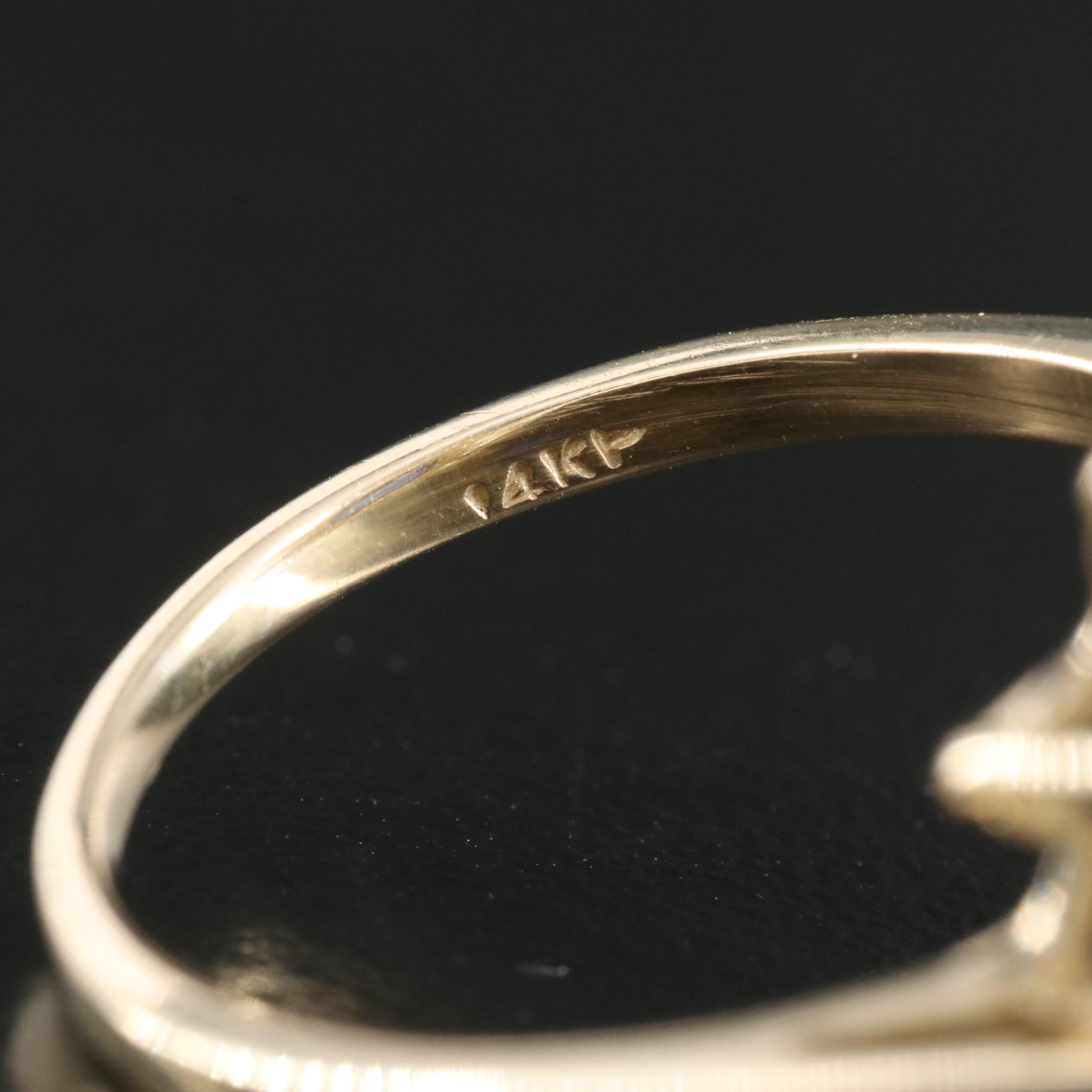 14K Sapphire and Cubic Zirconia Ring