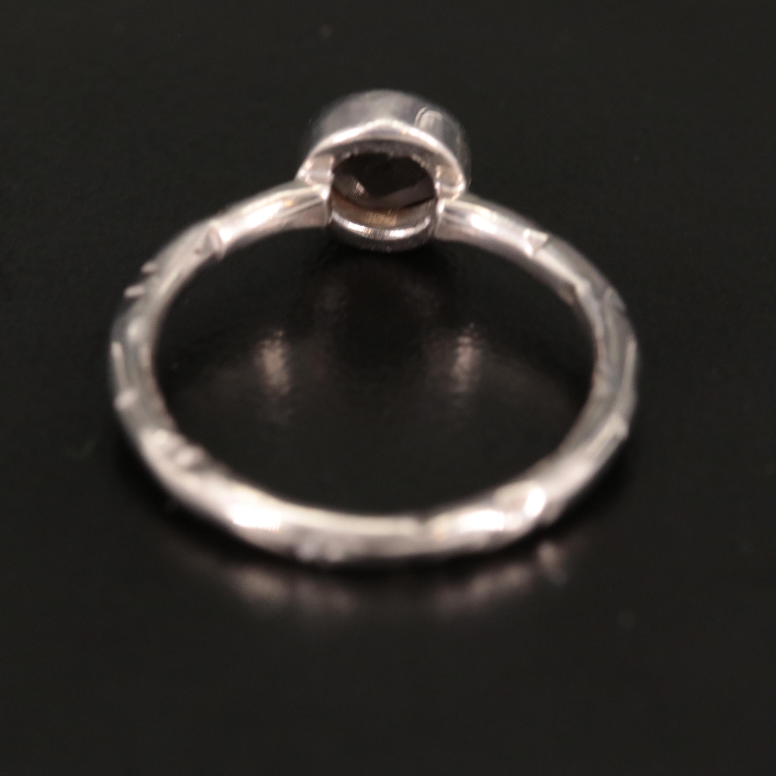 Sterling Smoky Quartz Solitaire Ring