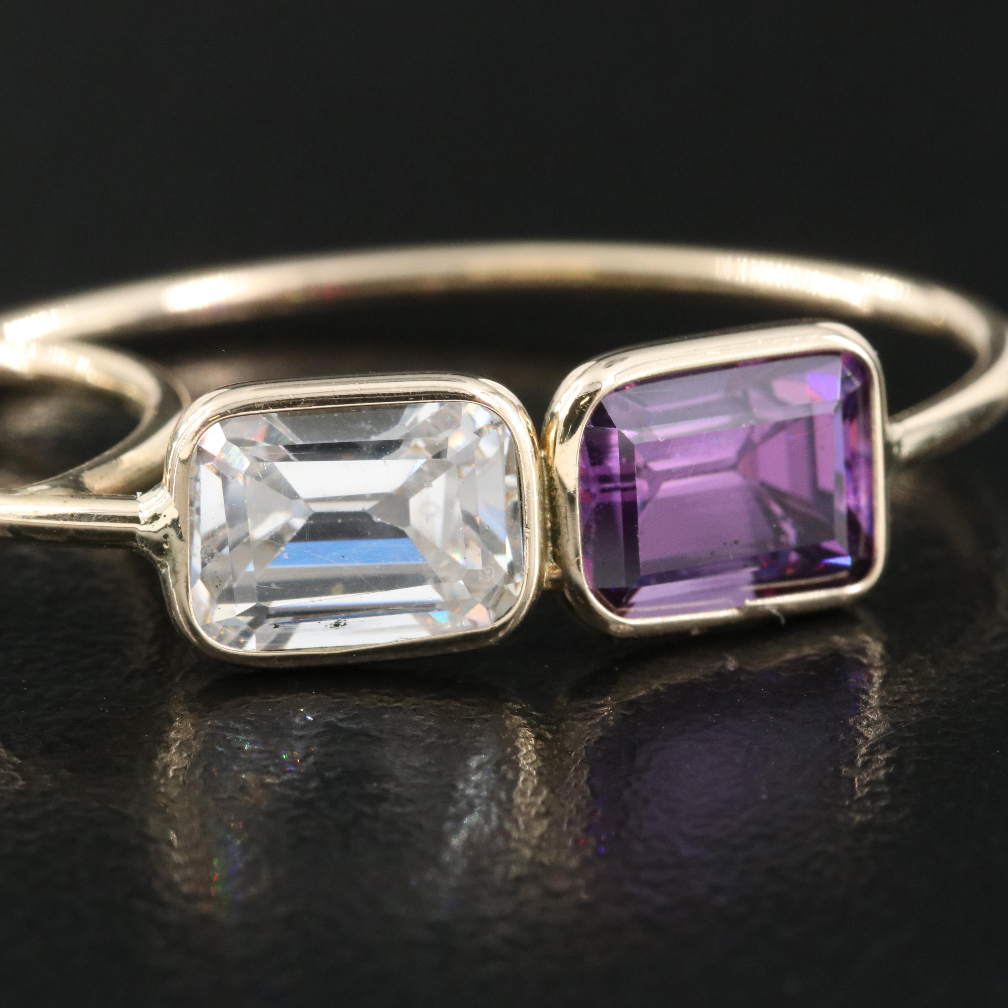 14K Cubic Zirconia Hoop Earrings