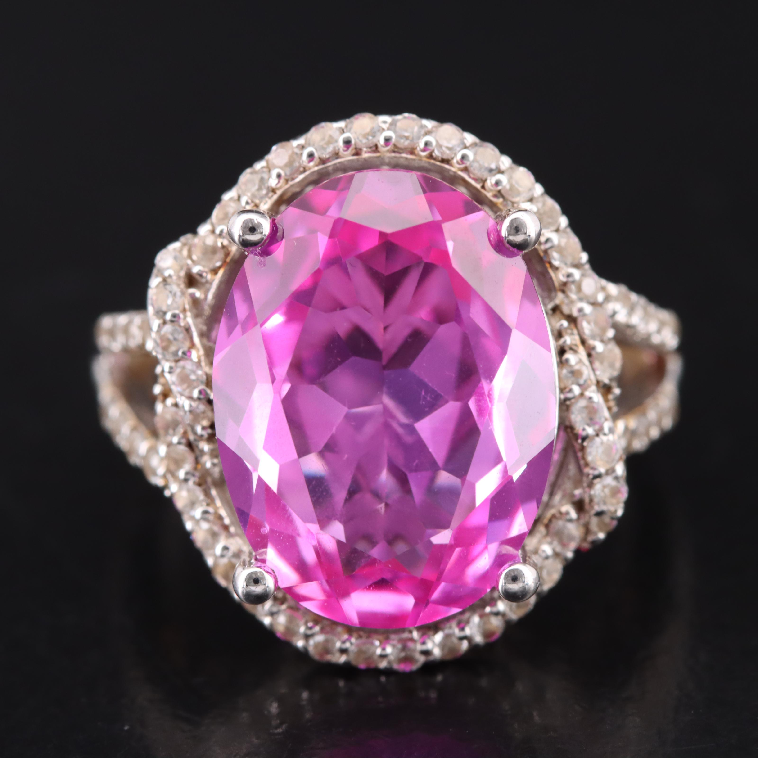 Sterling Sapphire and White Sapphire Ring