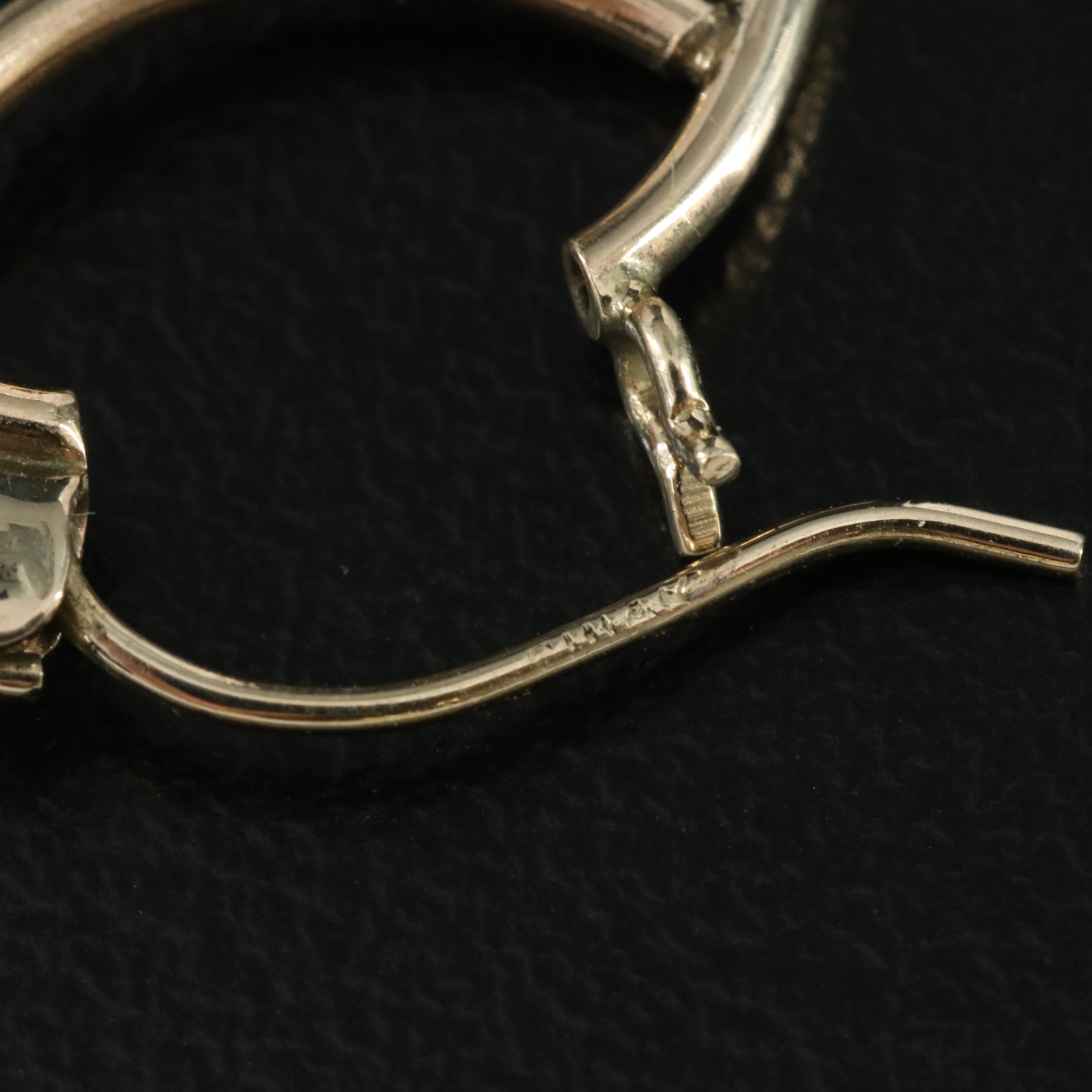 14K Cubic Zirconia Hoop Earrings