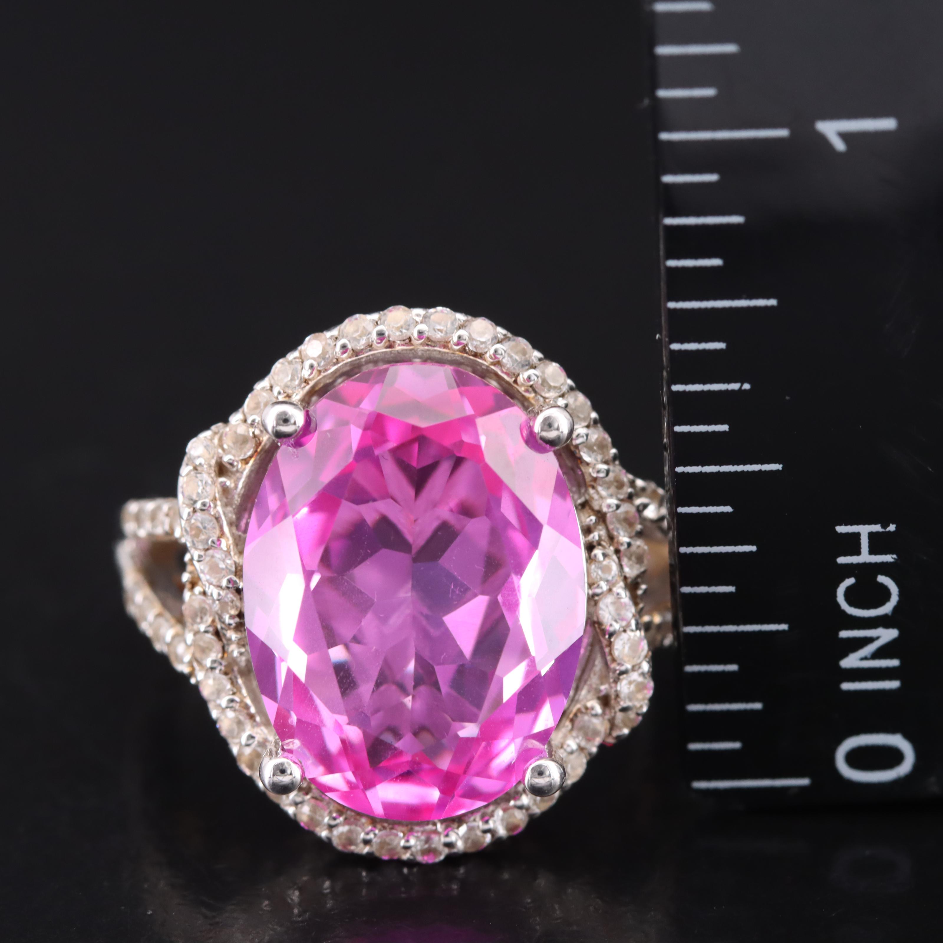 Sterling Sapphire and White Sapphire Ring