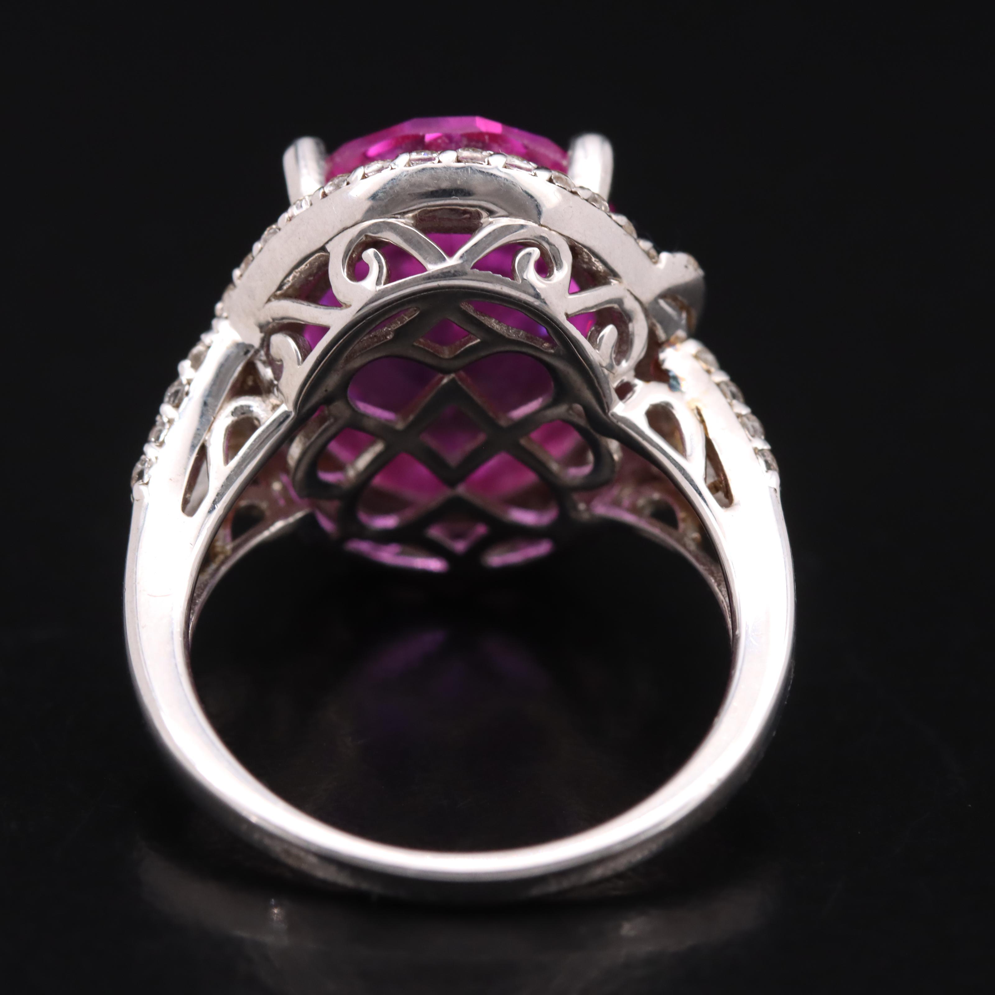 Sterling Sapphire and White Sapphire Ring