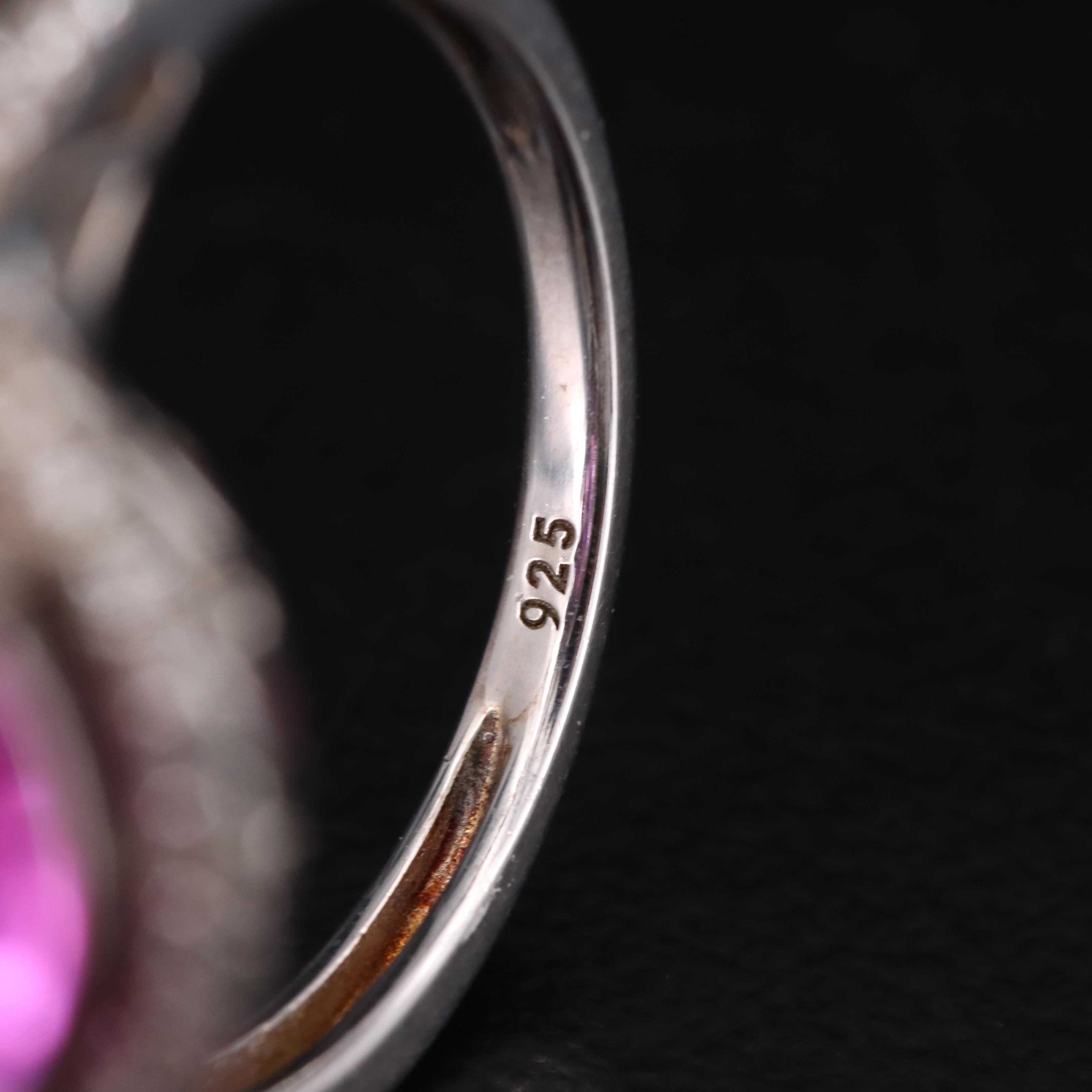 Sterling Sapphire and White Sapphire Ring