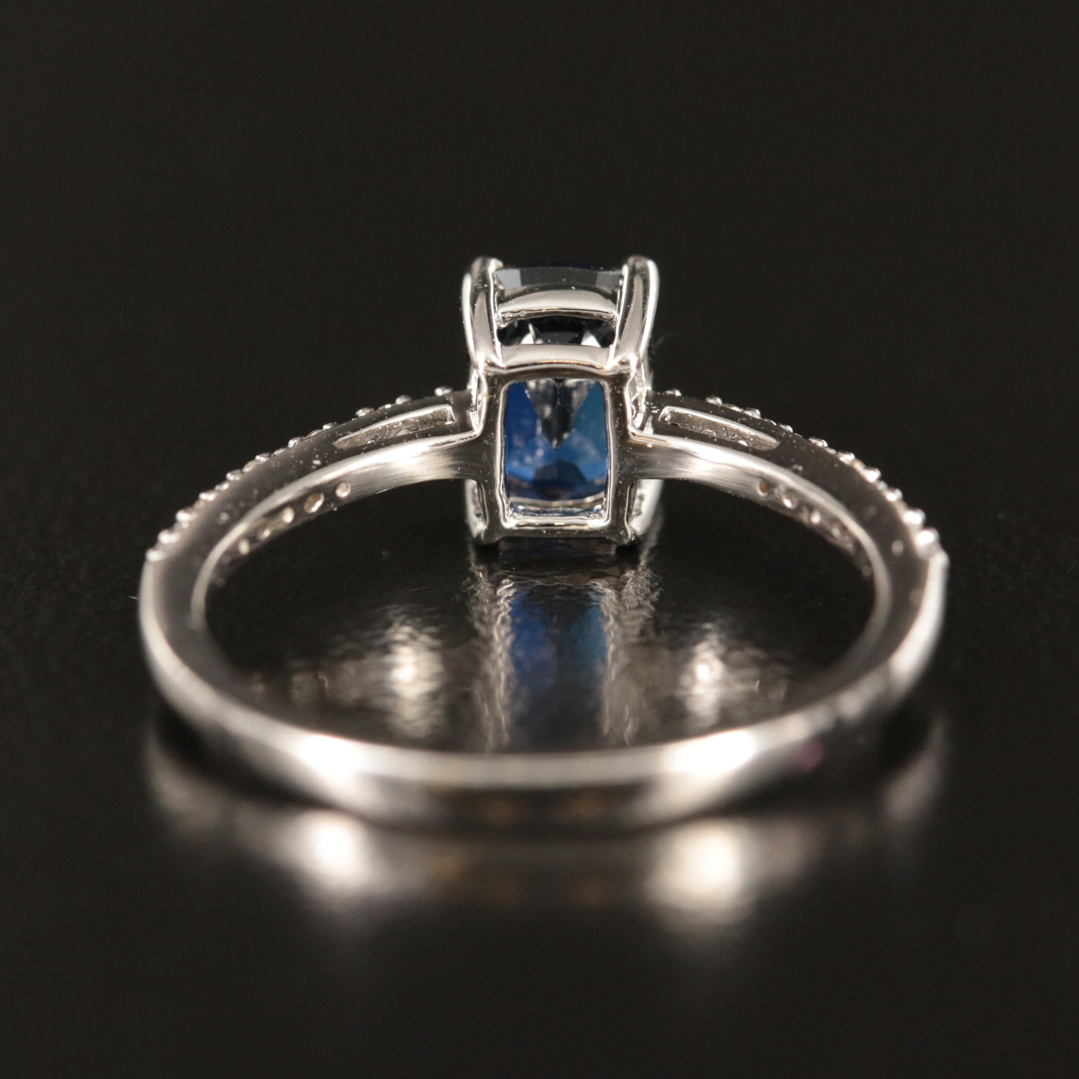 Sterling Sapphire and White Sapphire Ring