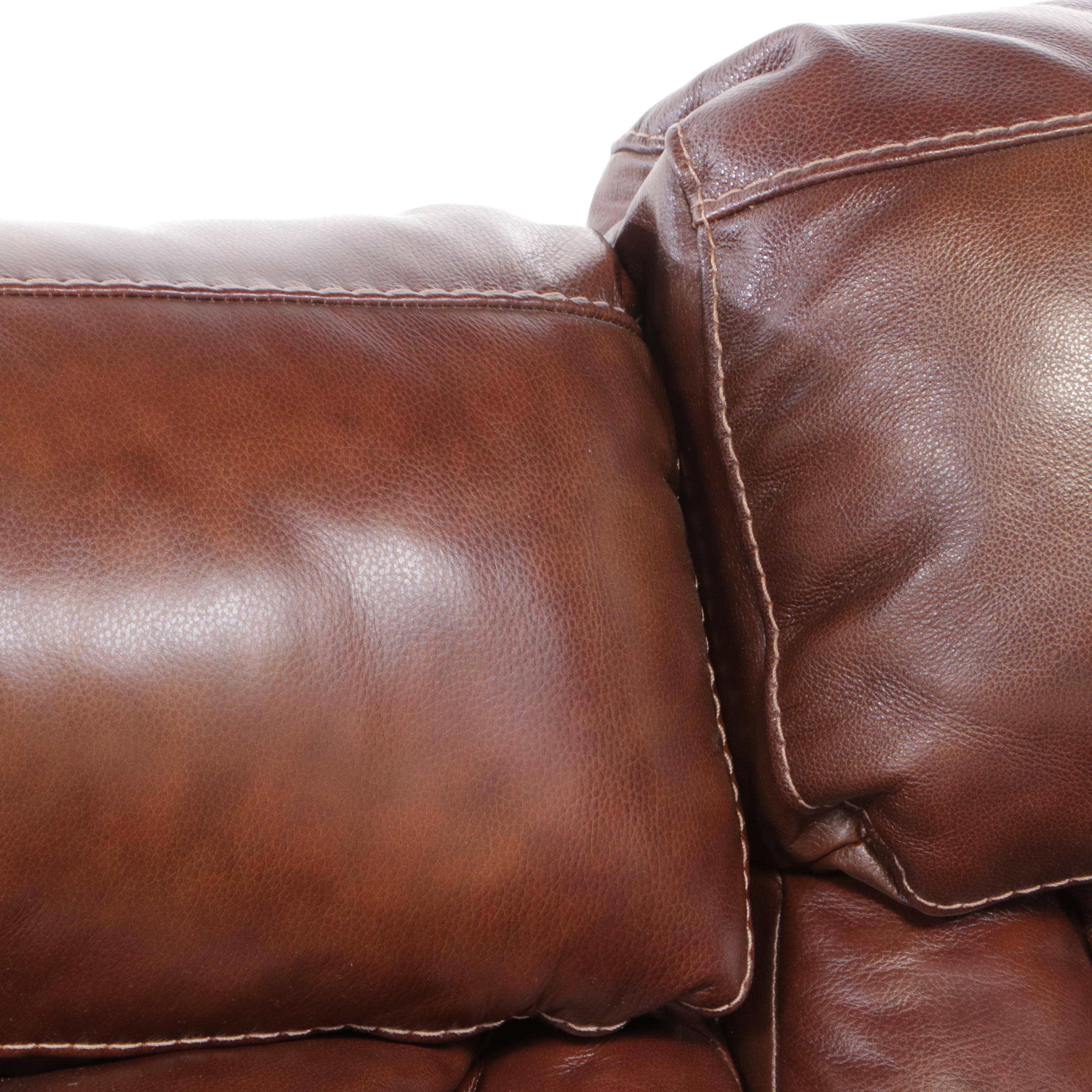 Ashley Furniture Bonded Leather Sectional Sofa with Reclining Feature, Storage