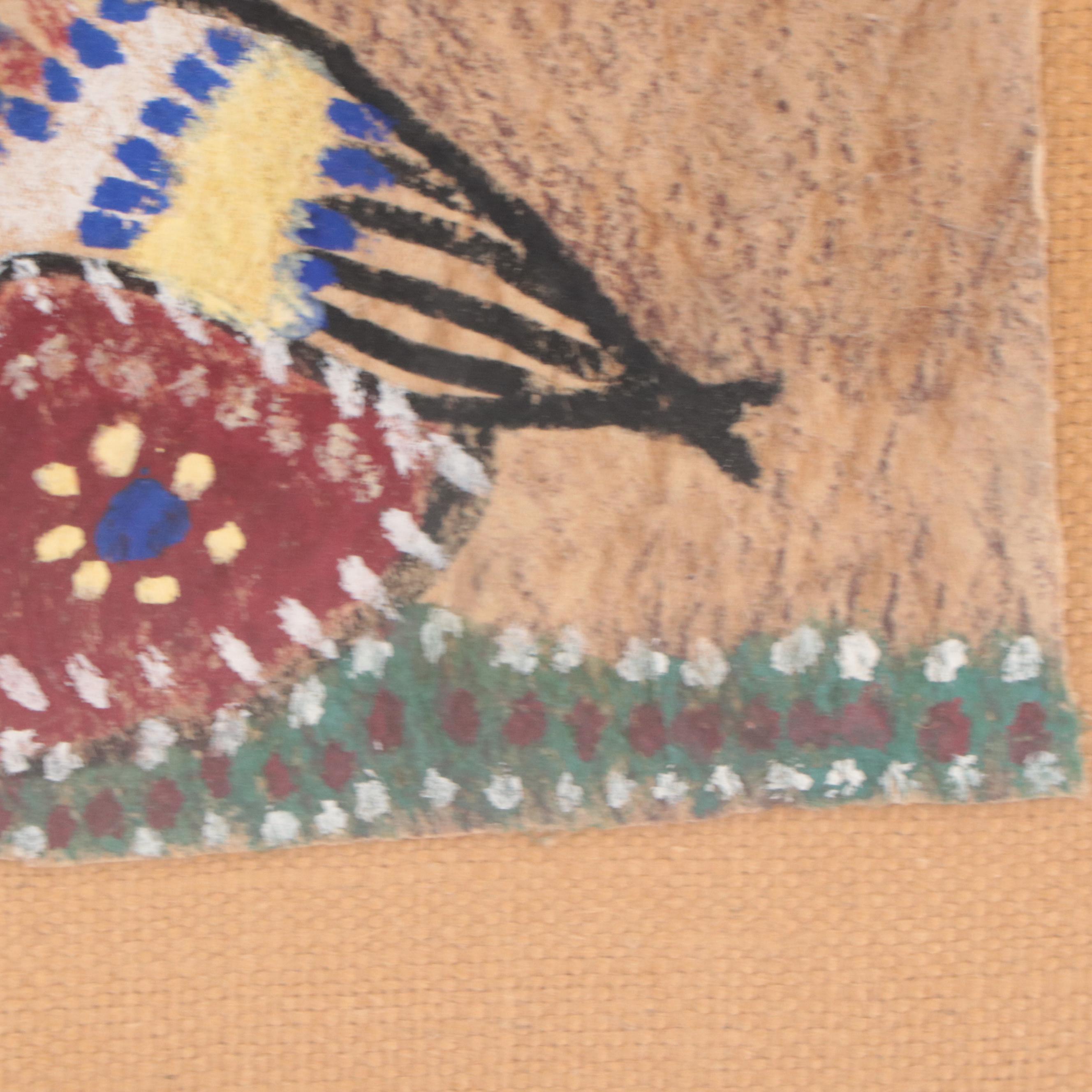 Folk Art Acrylic Painting of Birds