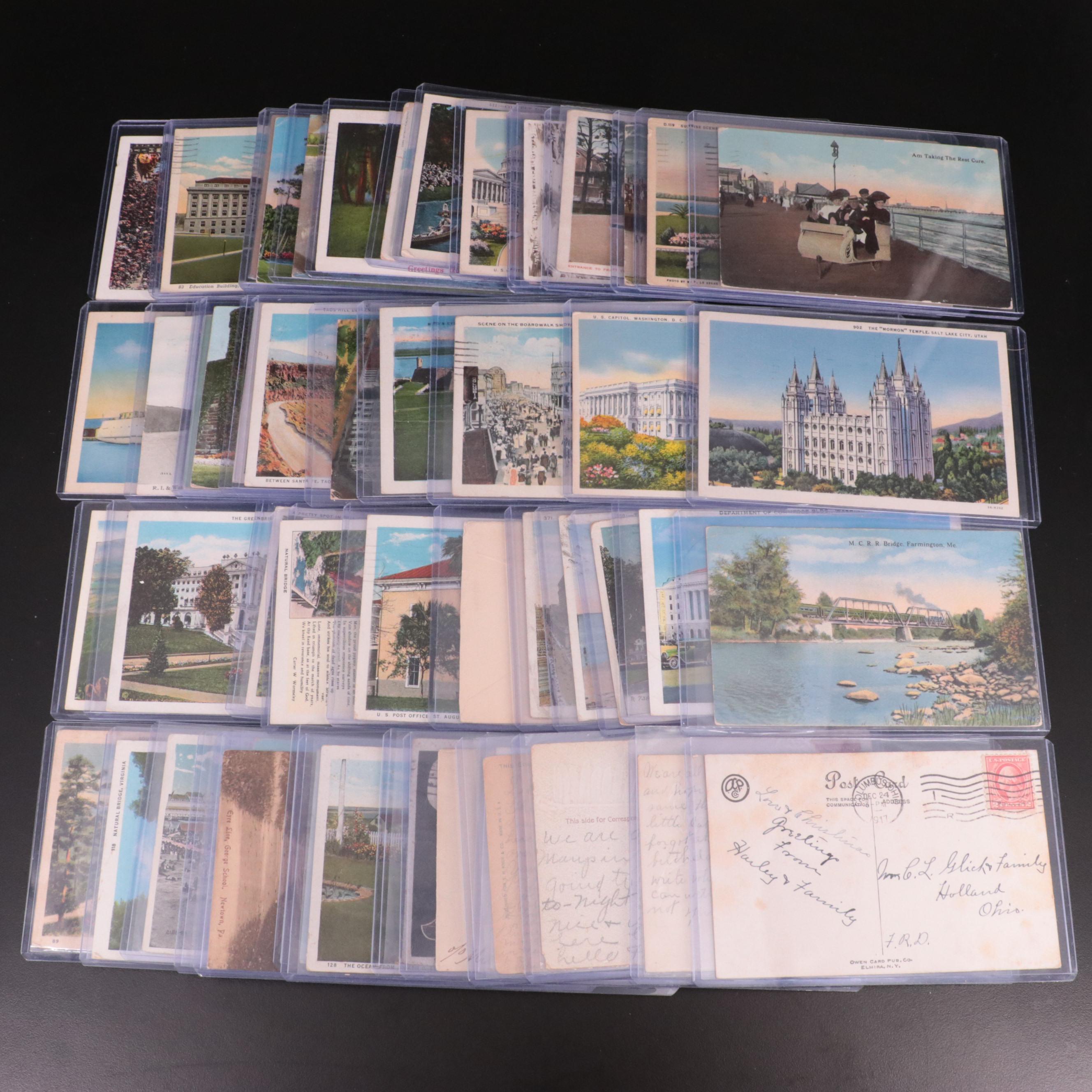 Fifty-Five Antique Postcards