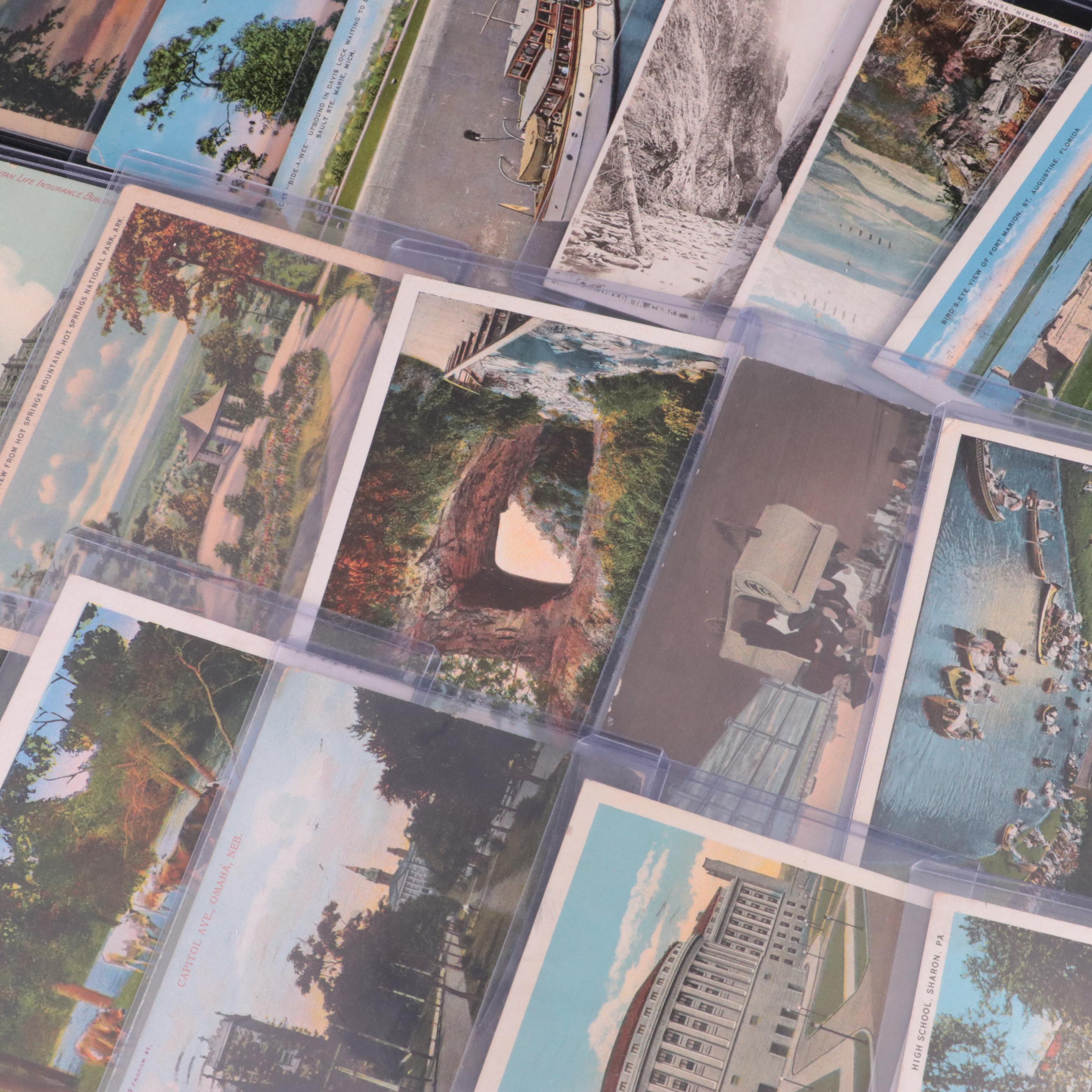 Fifty-Five Antique Postcards