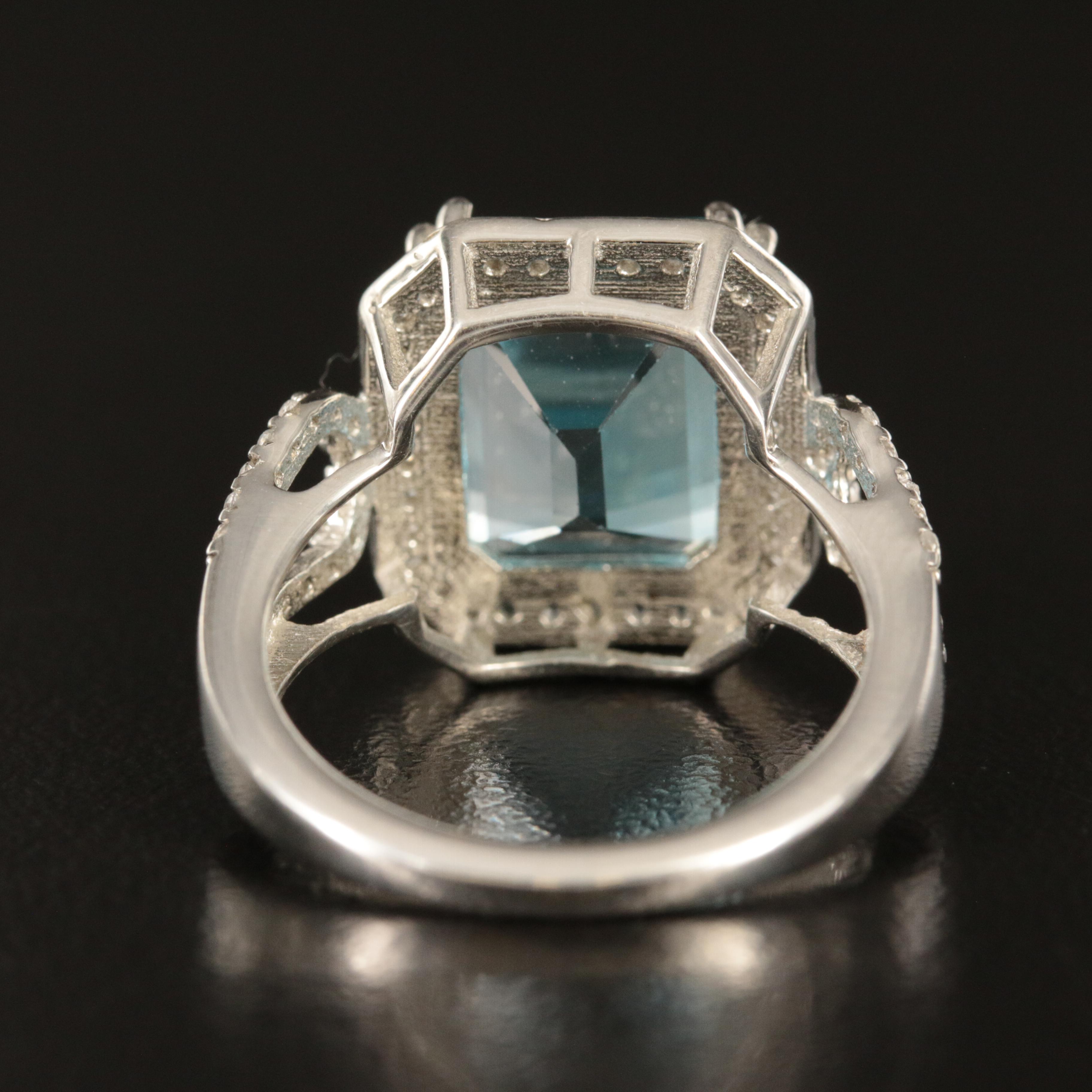 Sterling Sky Blue and White Topaz Ring