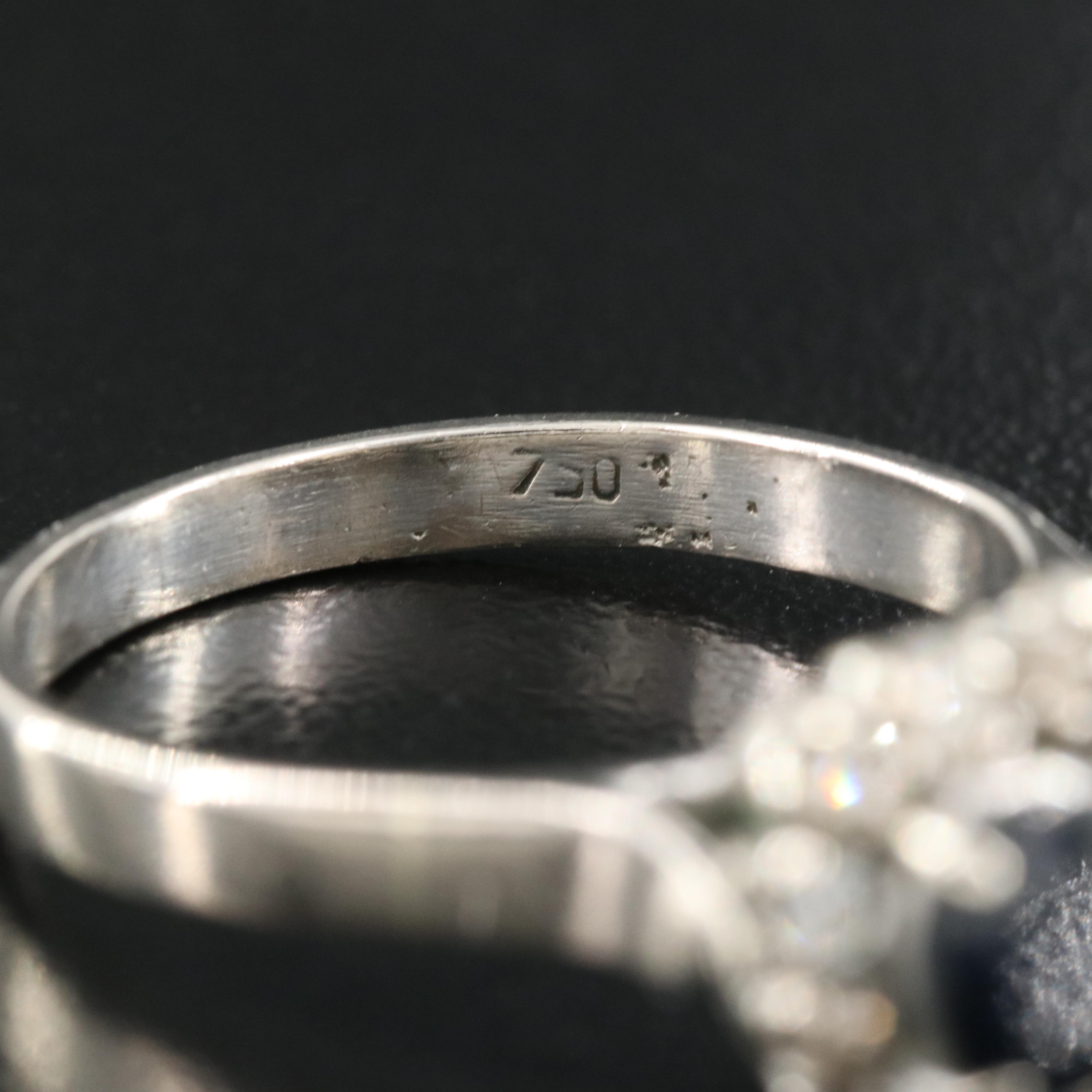 Vintage 10K Sapphire and Diamond Ring with 14K Settings