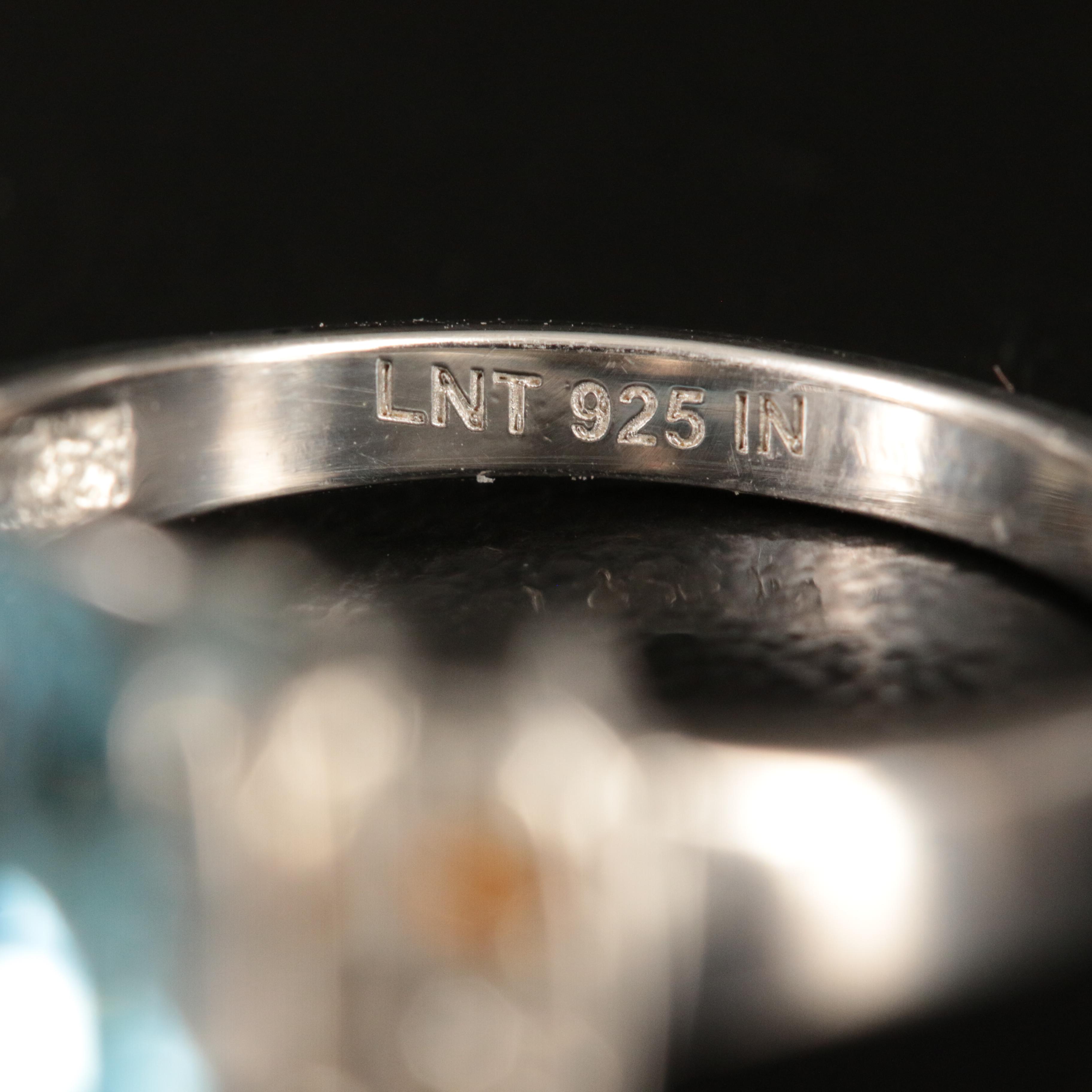 Sterling Sky Blue and White Topaz Ring