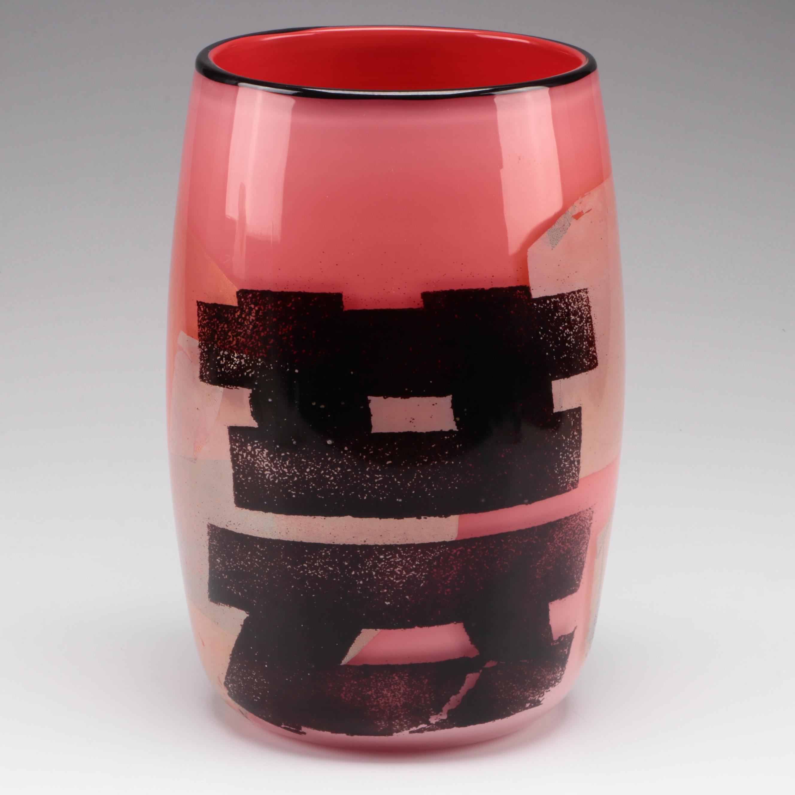 Michael Sosin Asian Influence Blown Glass Vase, 1995