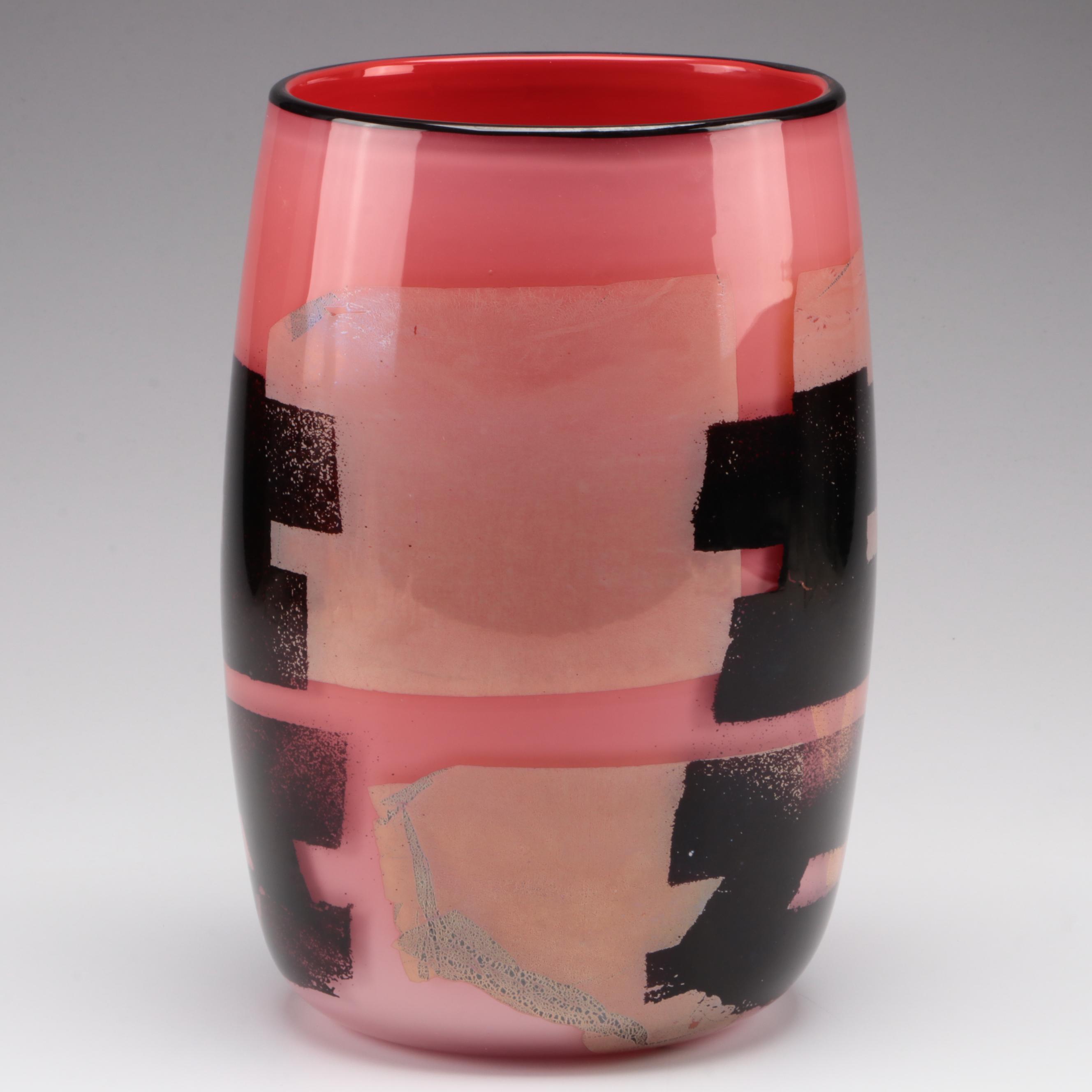 Michael Sosin Asian Influence Blown Glass Vase, 1995