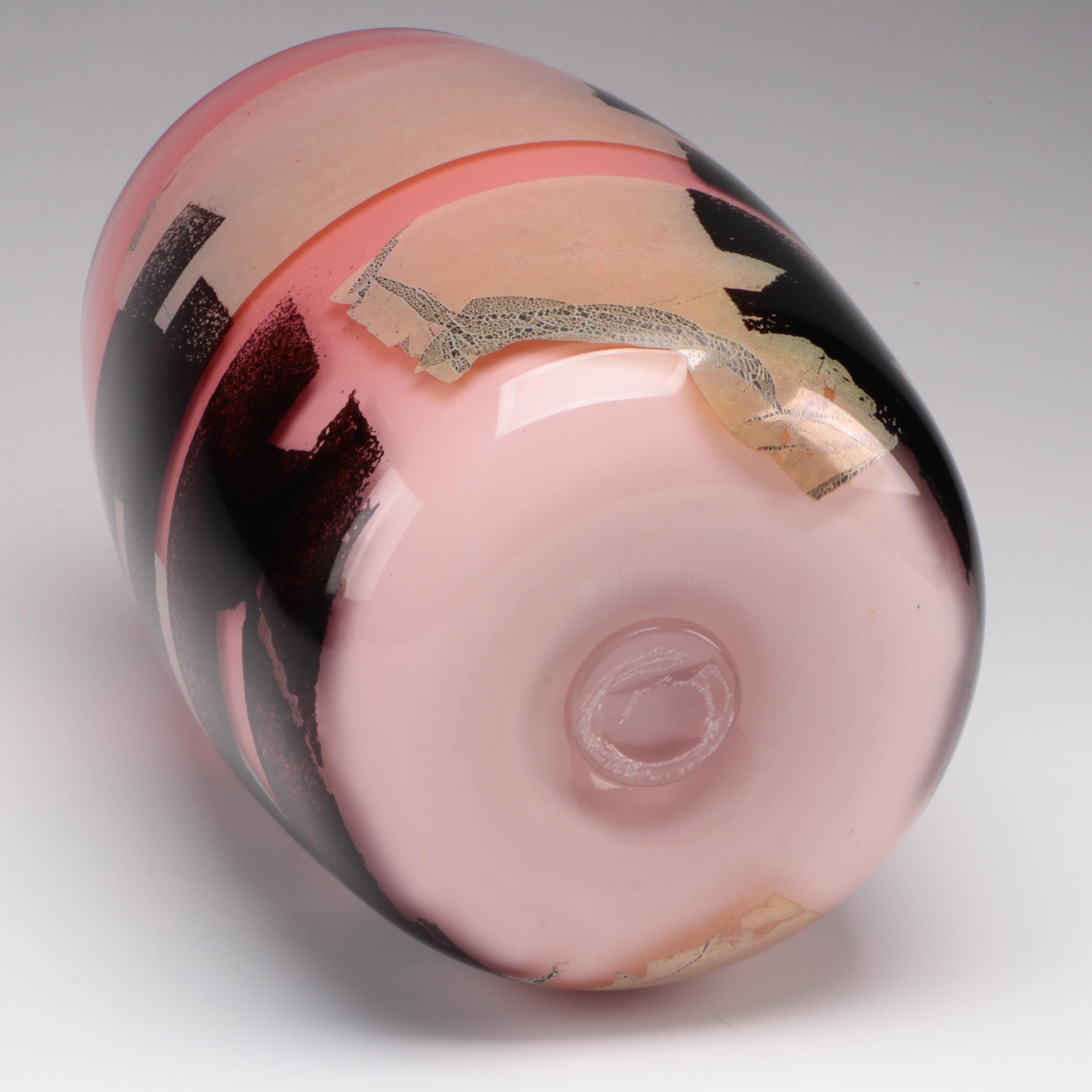 Michael Sosin Asian Influence Blown Glass Vase, 1995