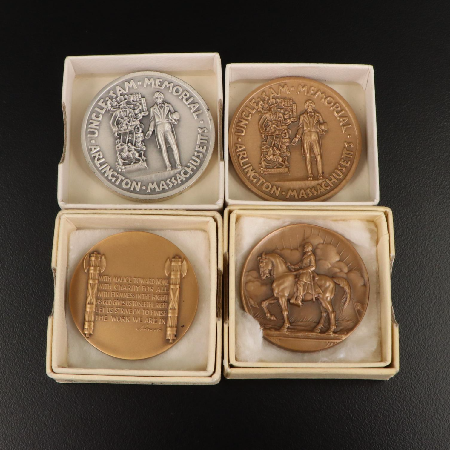 Collection of Twelve Small Bronze and Silver Medals