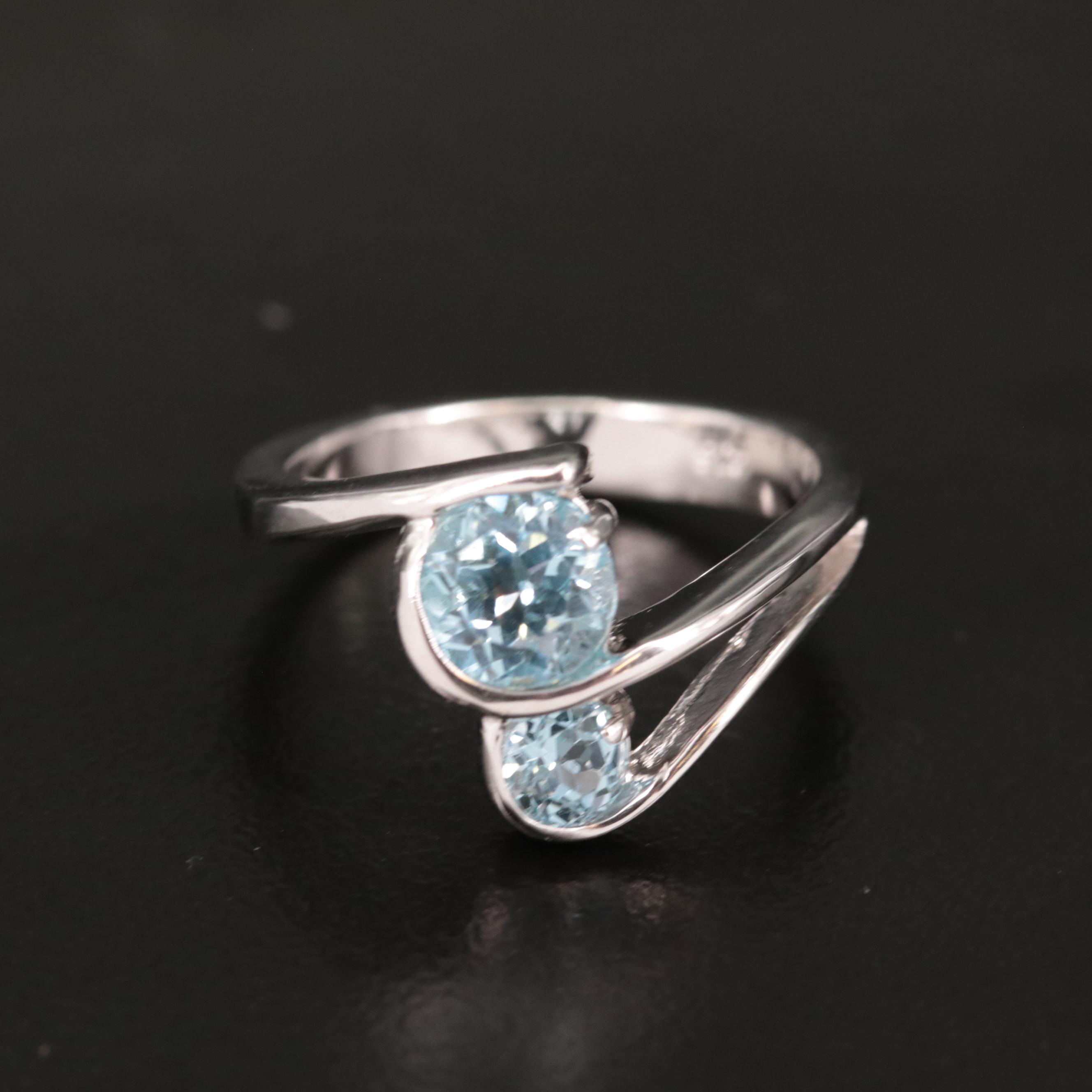 Sterling Blue Topaz Crossover Ring