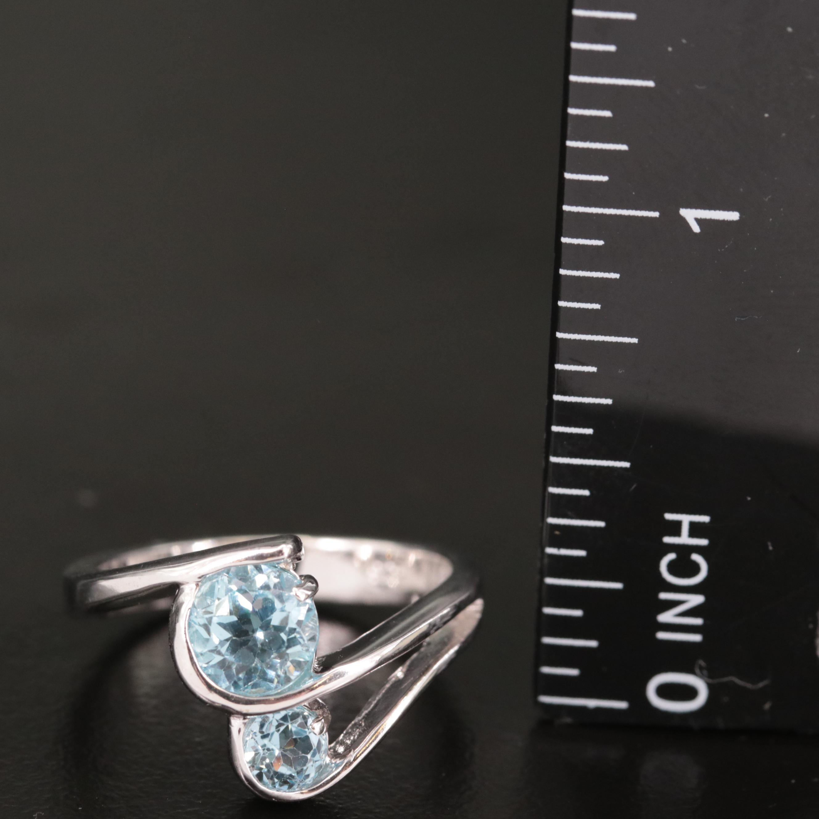 Sterling Blue Topaz Crossover Ring